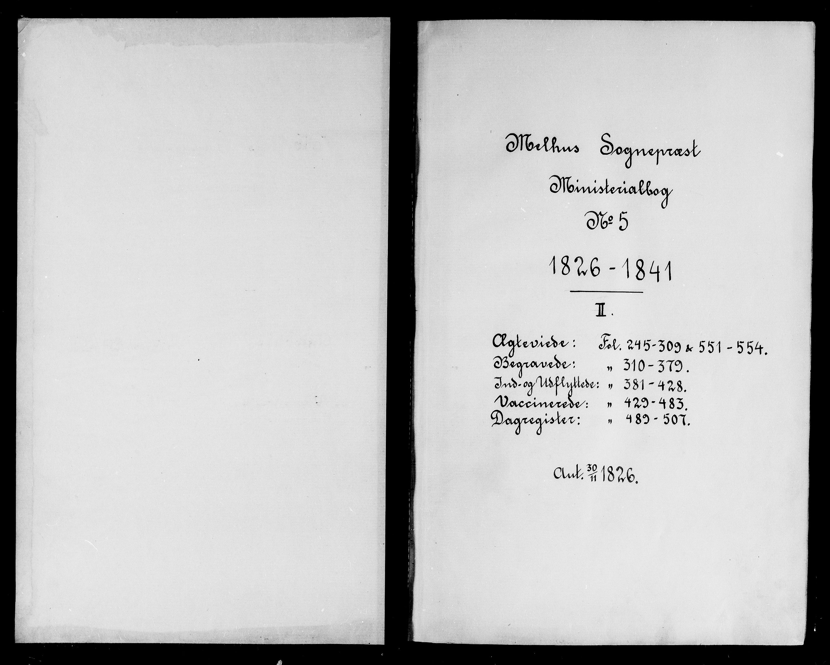Ministerialprotokoller, klokkerbøker og fødselsregistre - Sør-Trøndelag, SAT/A-1456/691/L1070: Parish register (official) no. 691A05 /1, 1826-1841
