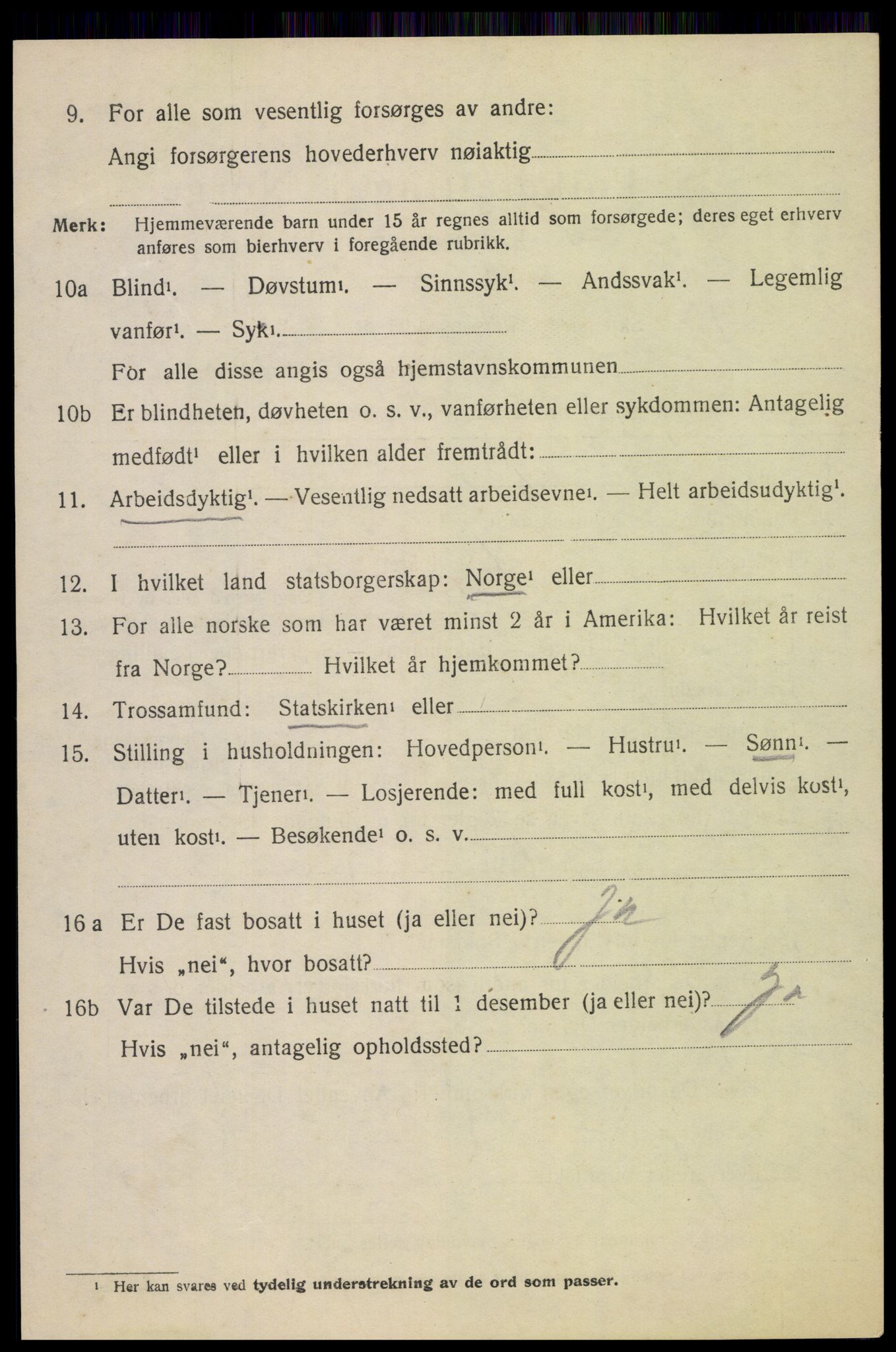 SAH, 1920 census for Vardal, 1920, p. 9608