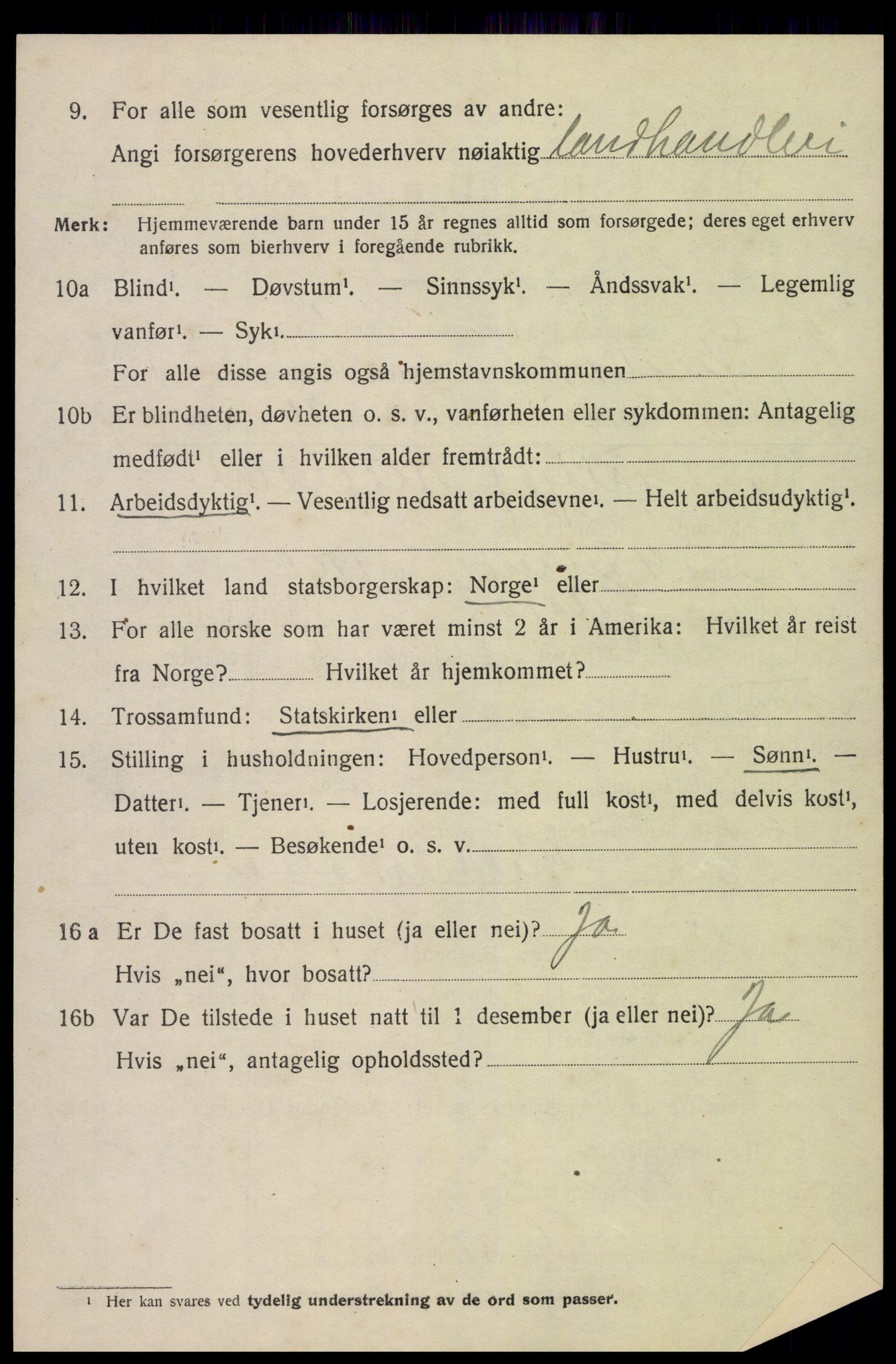 SAK, 1920 census for Øyestad, 1920, p. 7515