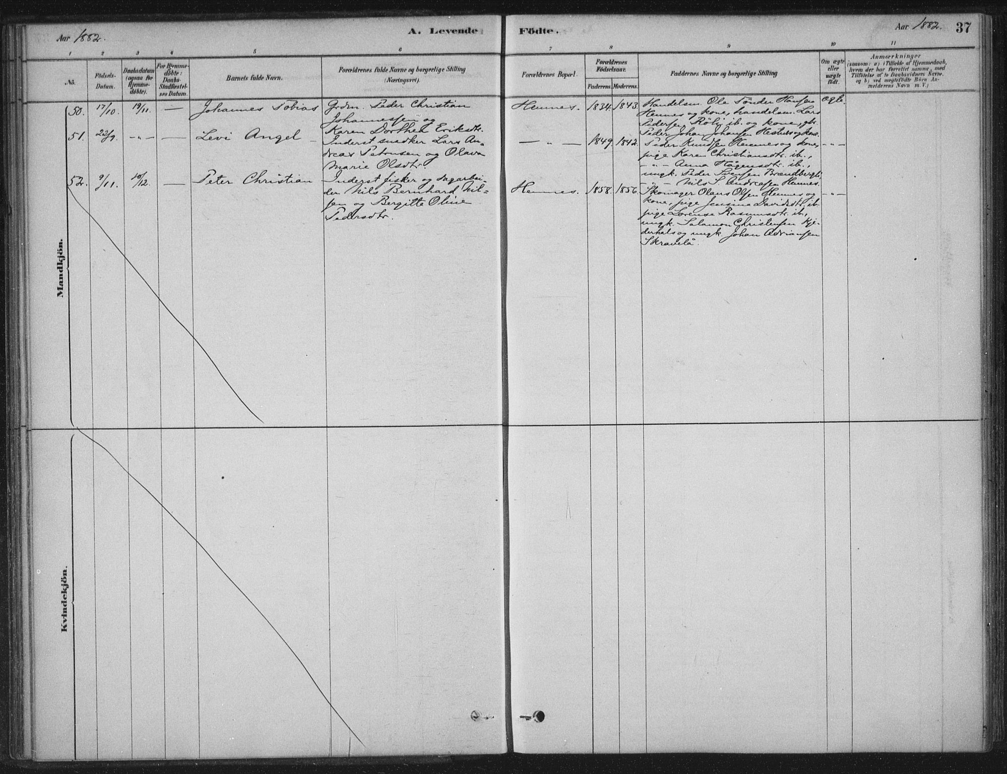 Ministerialprotokoller, klokkerbøker og fødselsregistre - Nordland, AV/SAT-A-1459/825/L0361: Parish register (official) no. 825A15, 1878-1893, p. 37