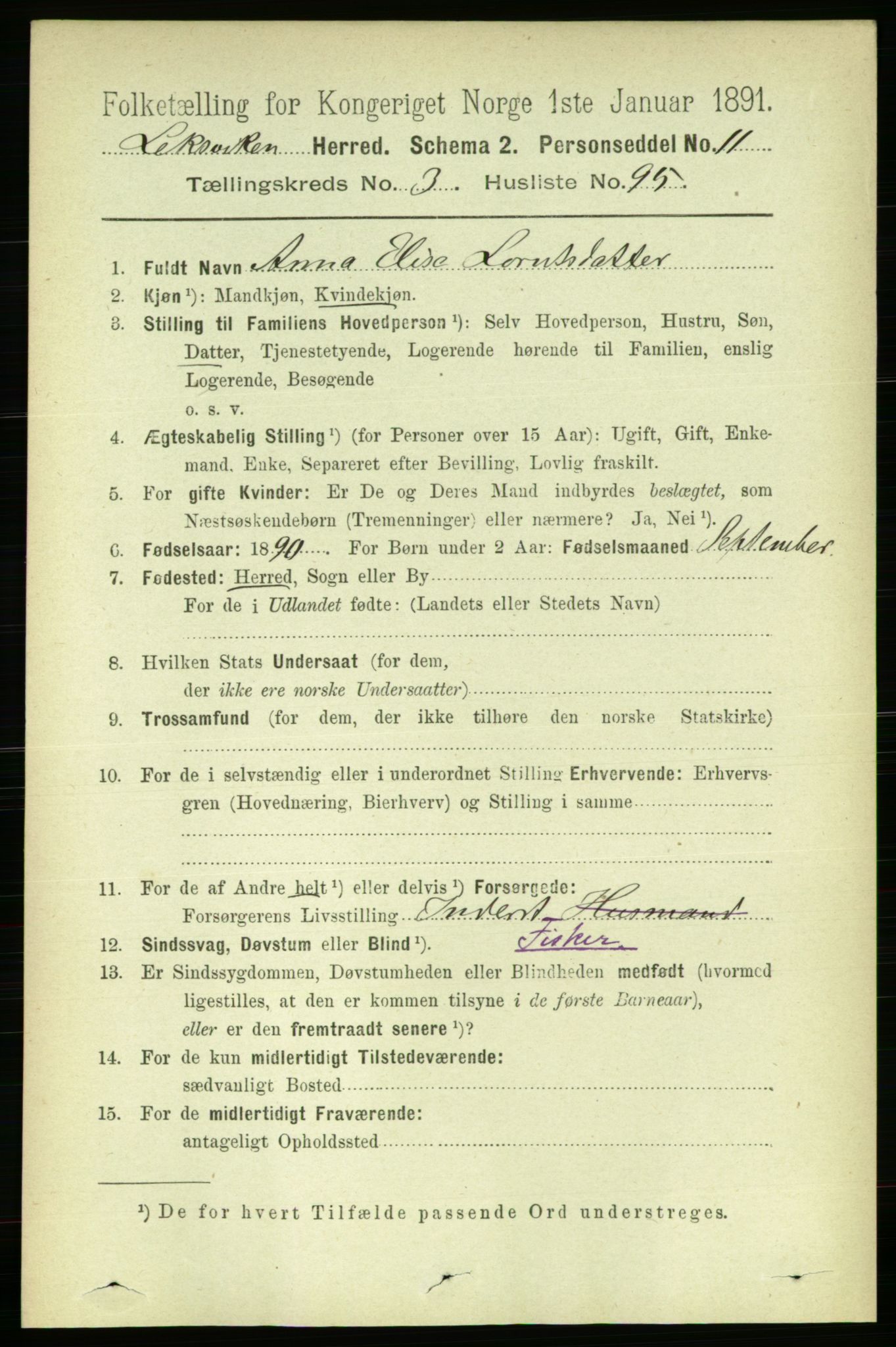 RA, 1891 census for 1718 Leksvik, 1891, p. 1763