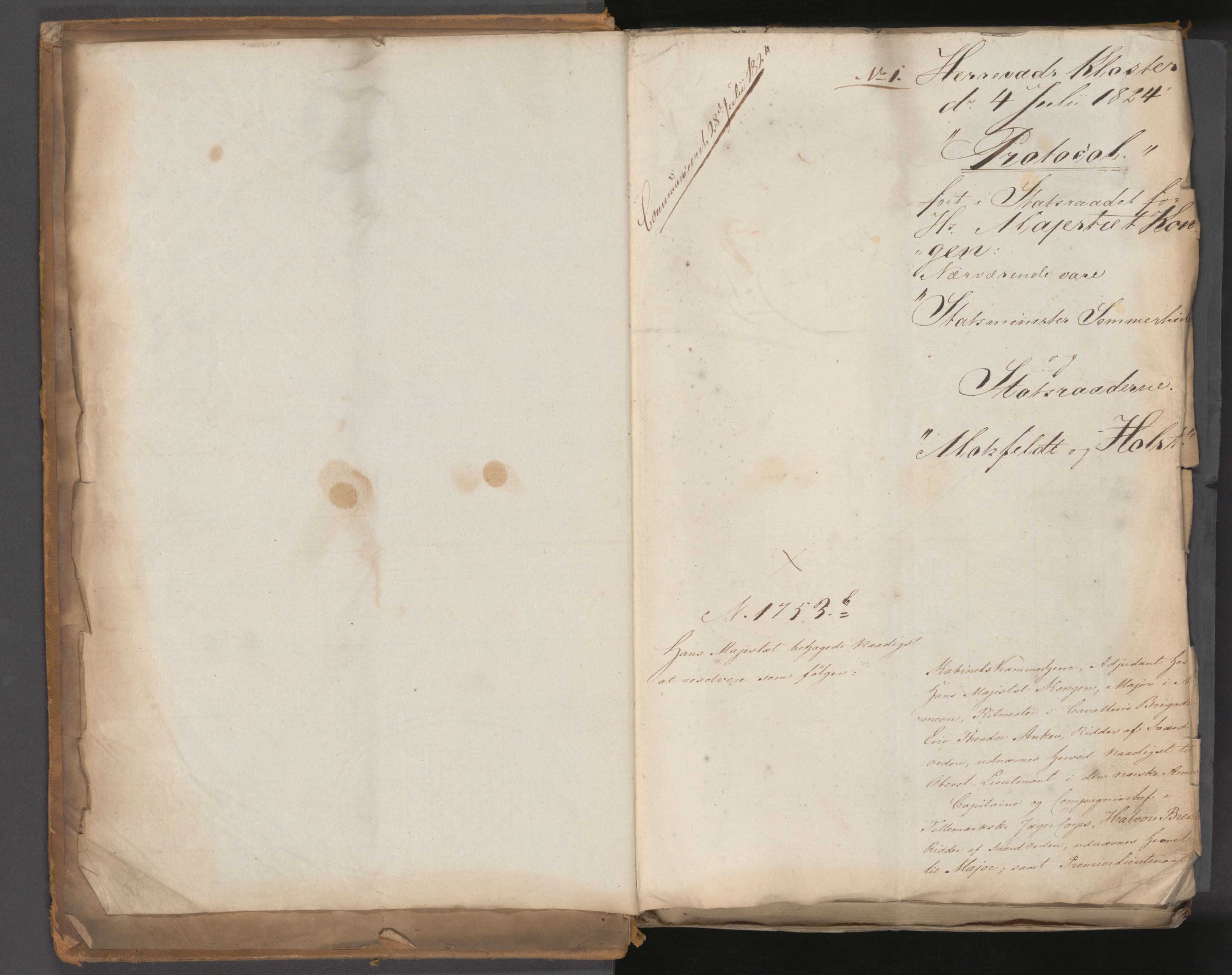 Statsrådssekretariatet, AV/RA-S-1001/A/Ab/L0019: Kgl. res. nr. 1753-2274, 2. halvår, 1824