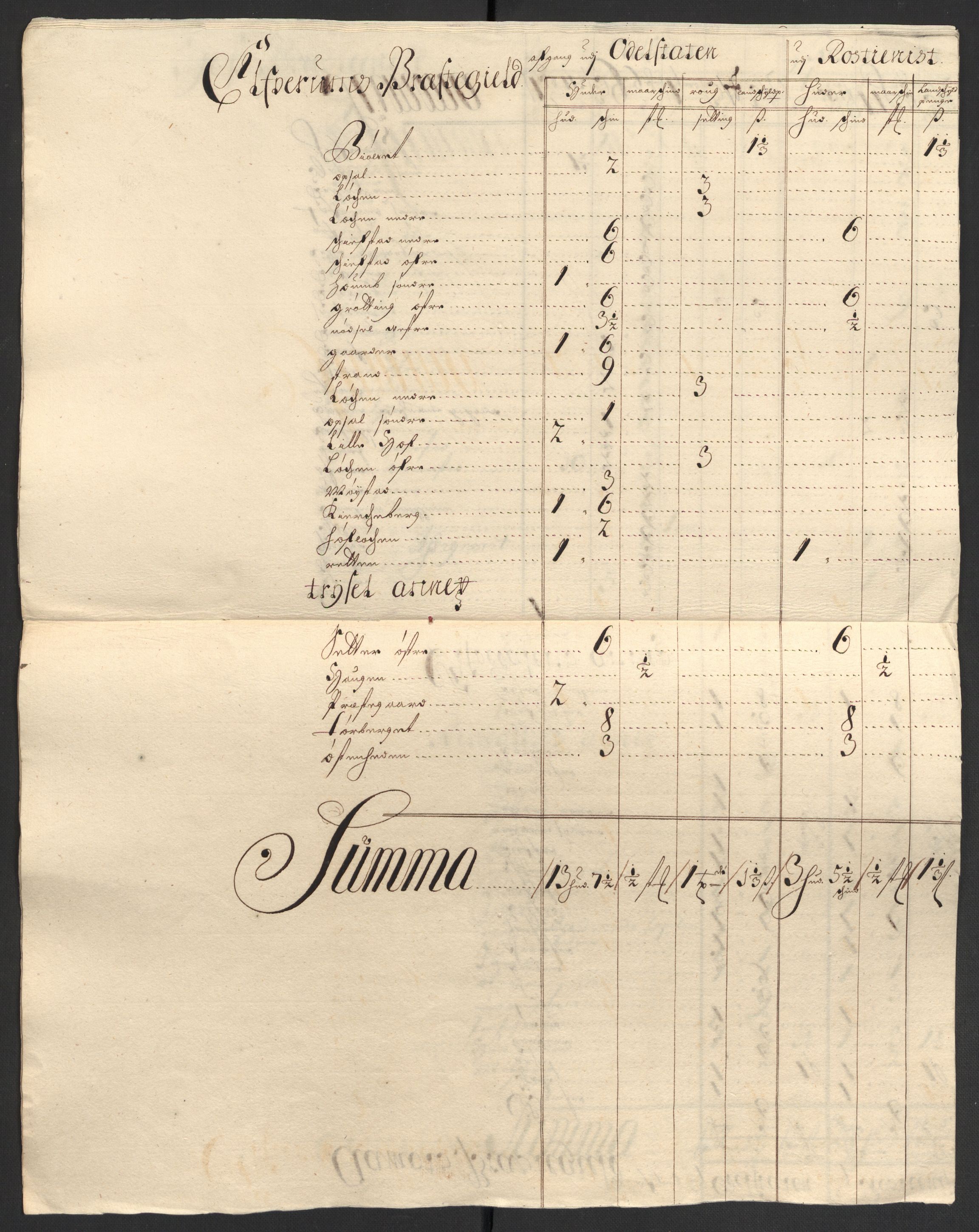 Rentekammeret inntil 1814, Reviderte regnskaper, Fogderegnskap, AV/RA-EA-4092/R13/L0838: Fogderegnskap Solør, Odal og Østerdal, 1700, p. 228