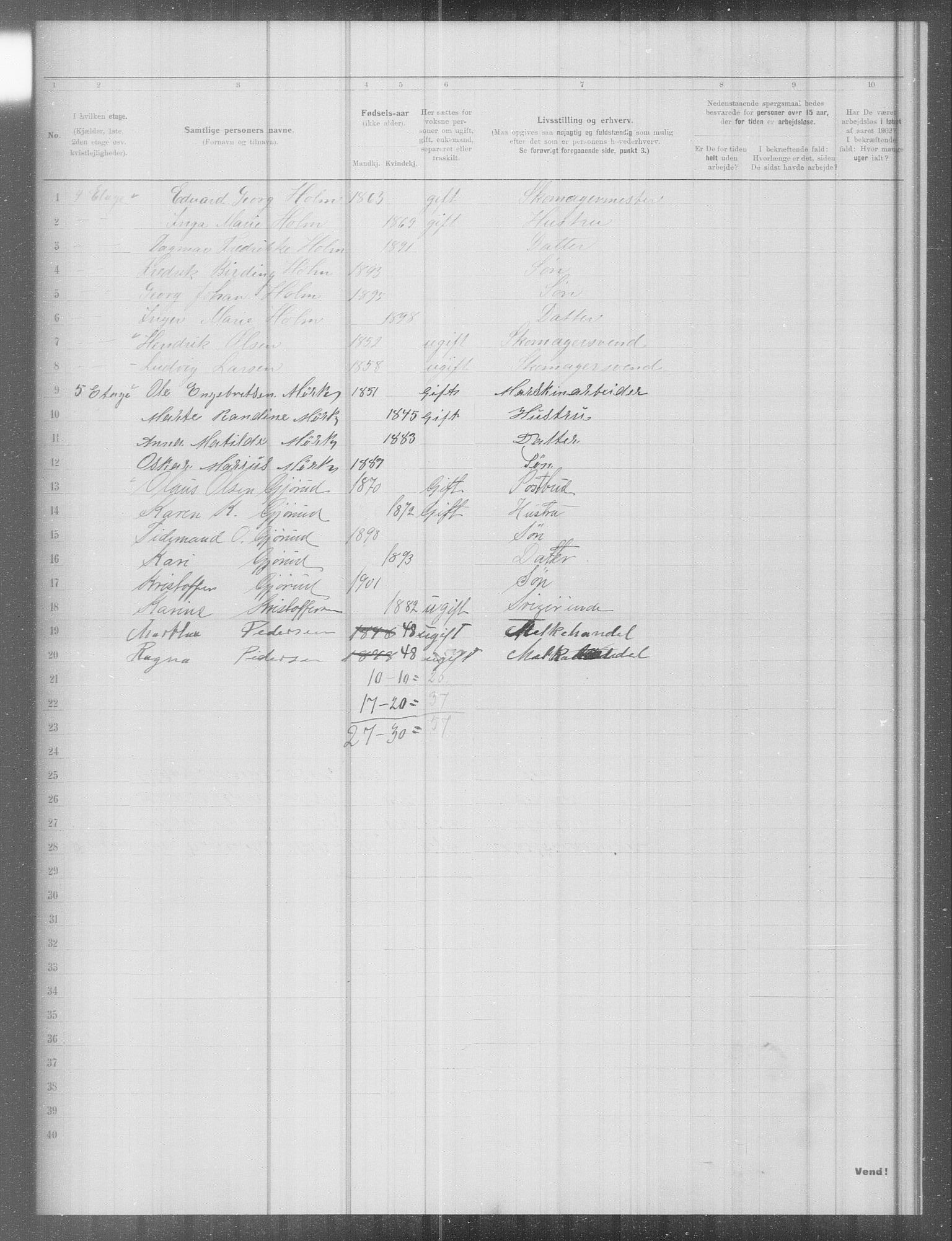 OBA, Municipal Census 1902 for Kristiania, 1902, p. 9786