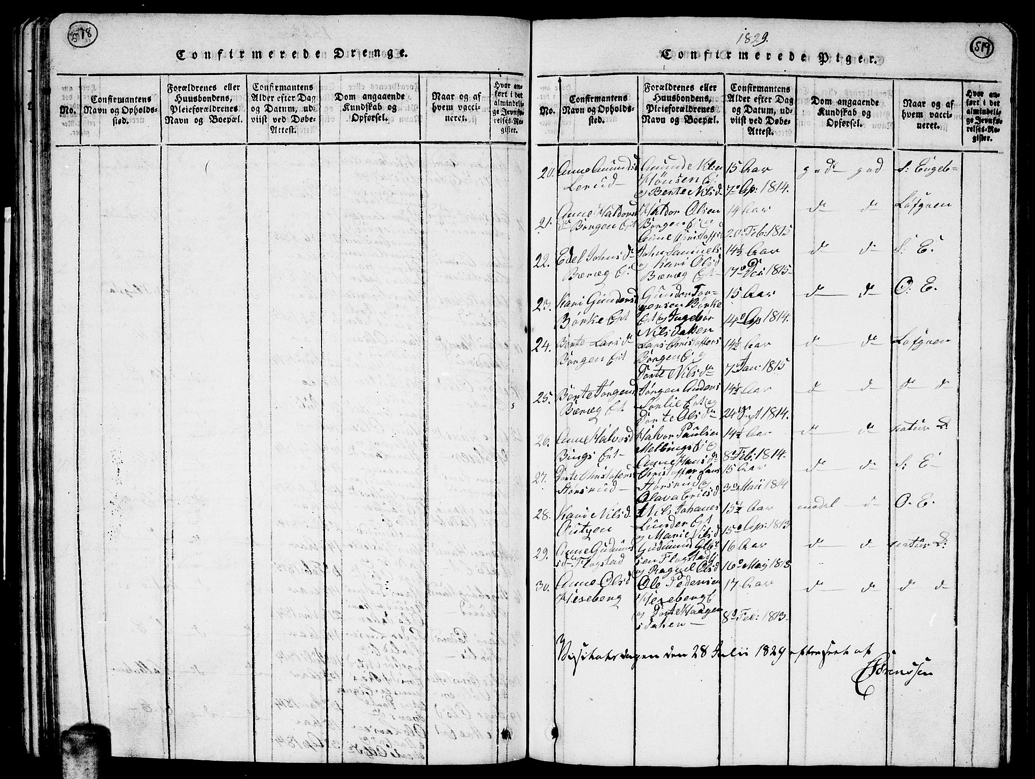 Sørum prestekontor Kirkebøker, AV/SAO-A-10303/G/Ga/L0001: Parish register (copy) no. I 1, 1814-1829, p. 518-519