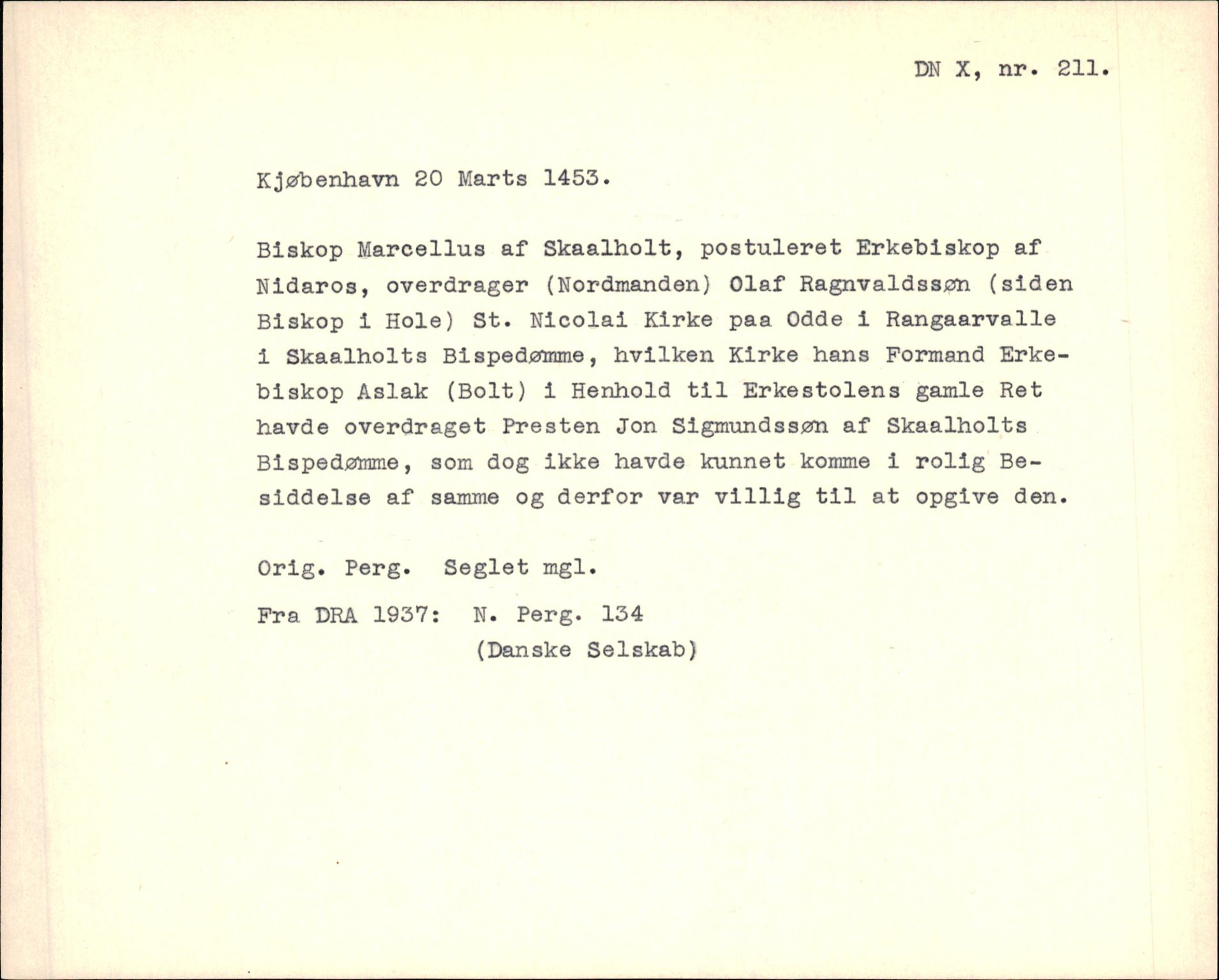 Riksarkivets diplomsamling, AV/RA-EA-5965/F35/F35f/L0003: Regestsedler: Diplomer fra DRA 1937 og 1996, p. 305