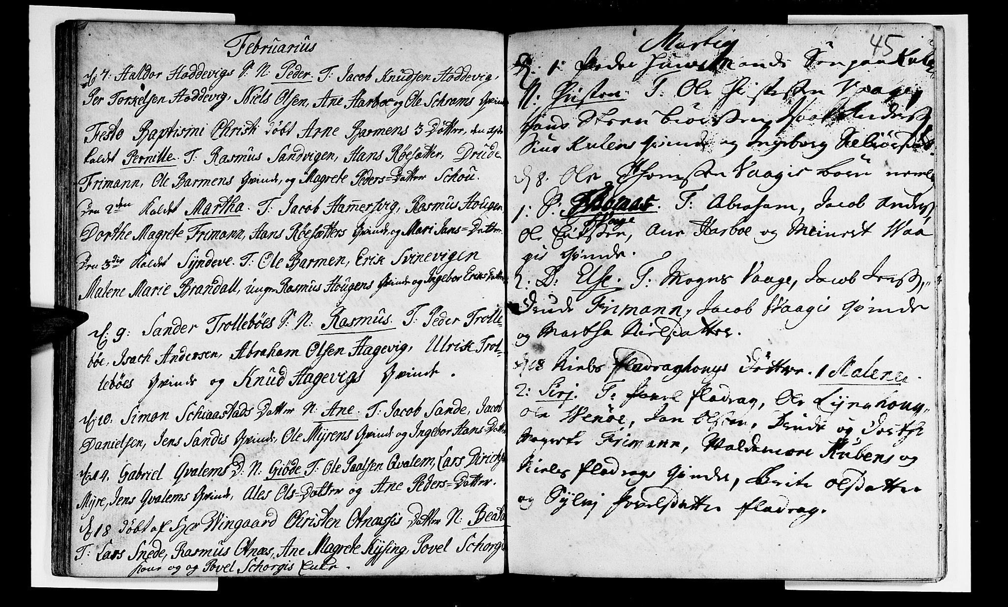 Selje sokneprestembete, AV/SAB-A-99938/H/Ha/Haa/Haaa: Parish register (official) no. A 3, 1731-1743, p. 45