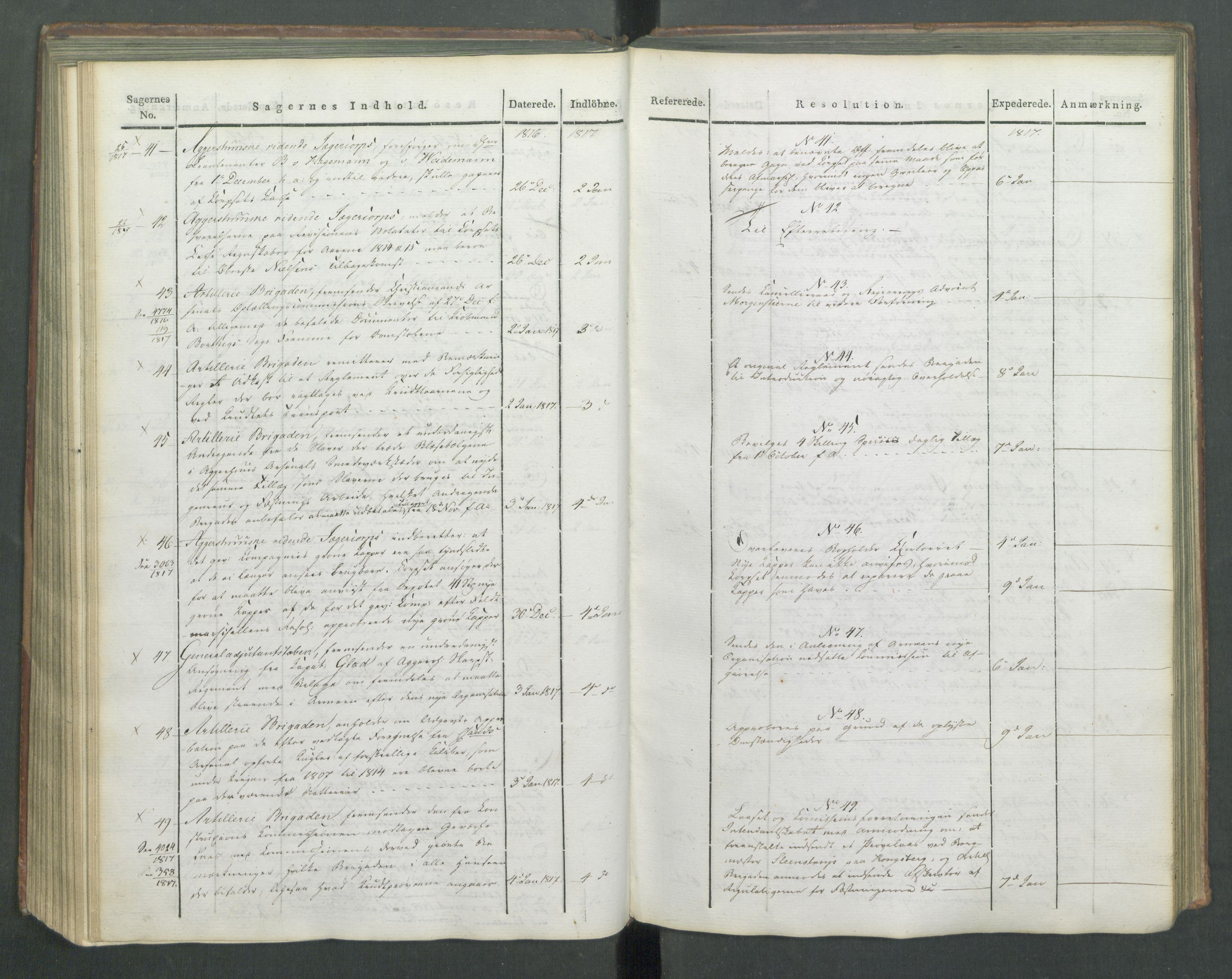 Armédepartementet, AV/RA-RAFA-3493/C/Ca/L0009: 6. Departements Journal, 1816-1817