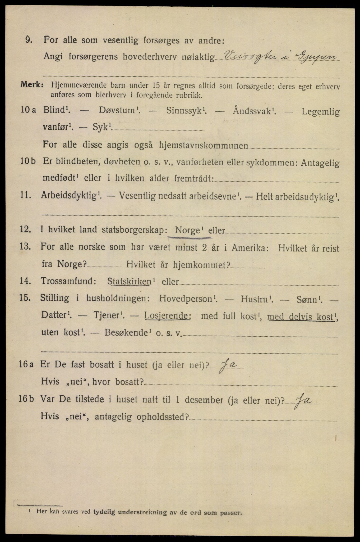 SAKO, 1920 census for Notodden, 1920, p. 7567