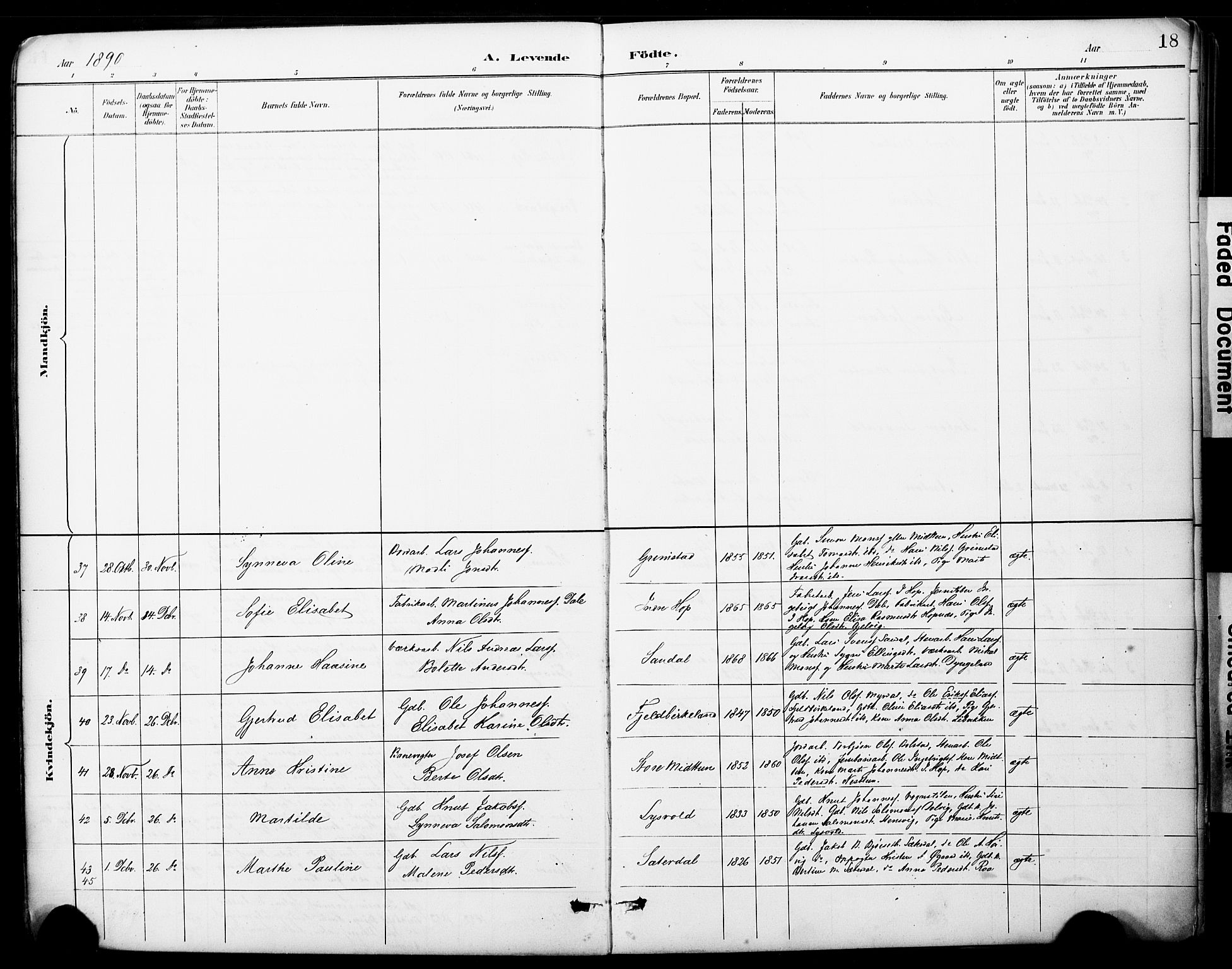 Fana Sokneprestembete, AV/SAB-A-75101/H/Haa/Haai/L0002: Parish register (official) no. I 2, 1888-1899, p. 18