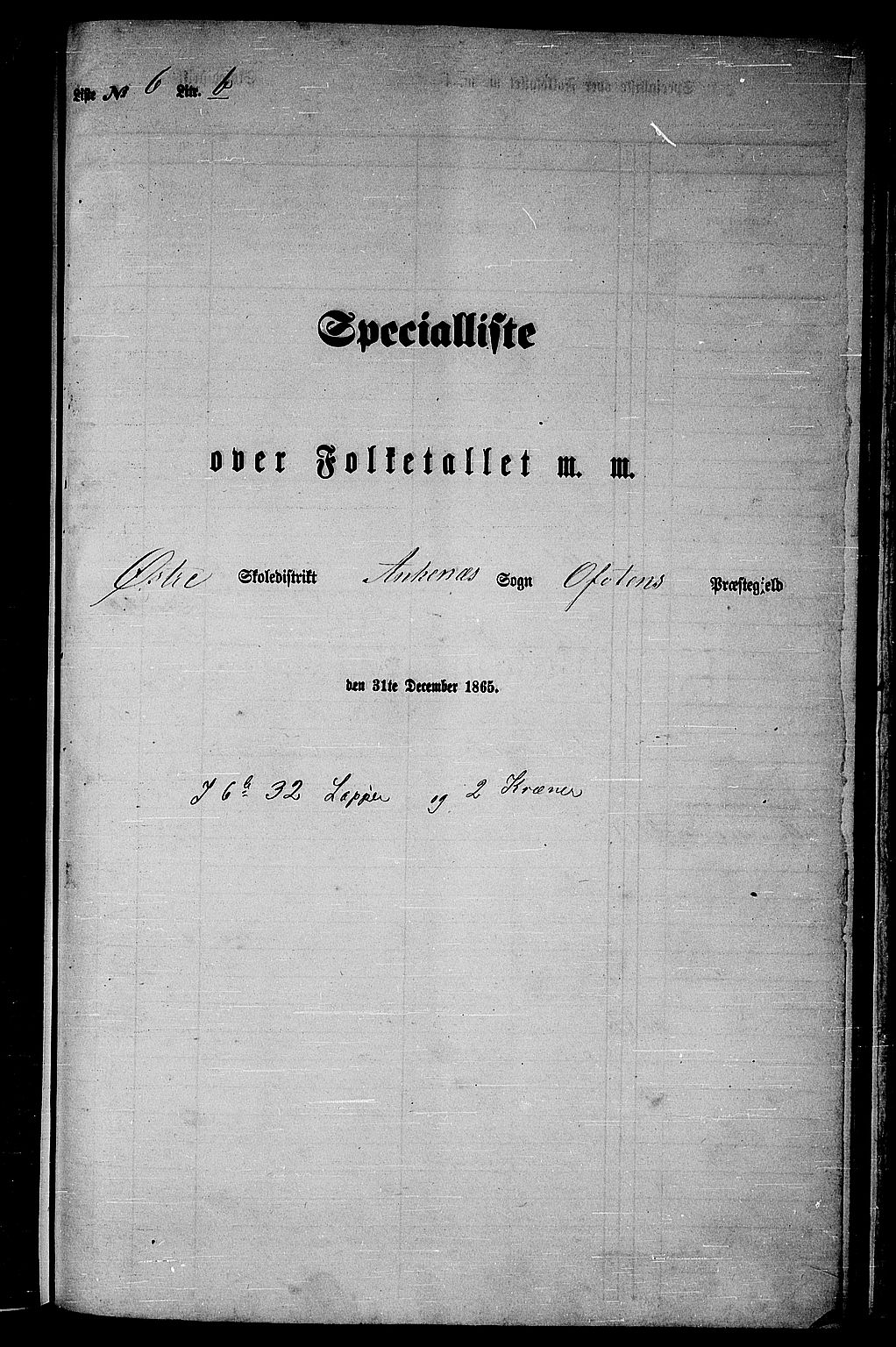 RA, 1865 census for Ofoten, 1865, p. 144