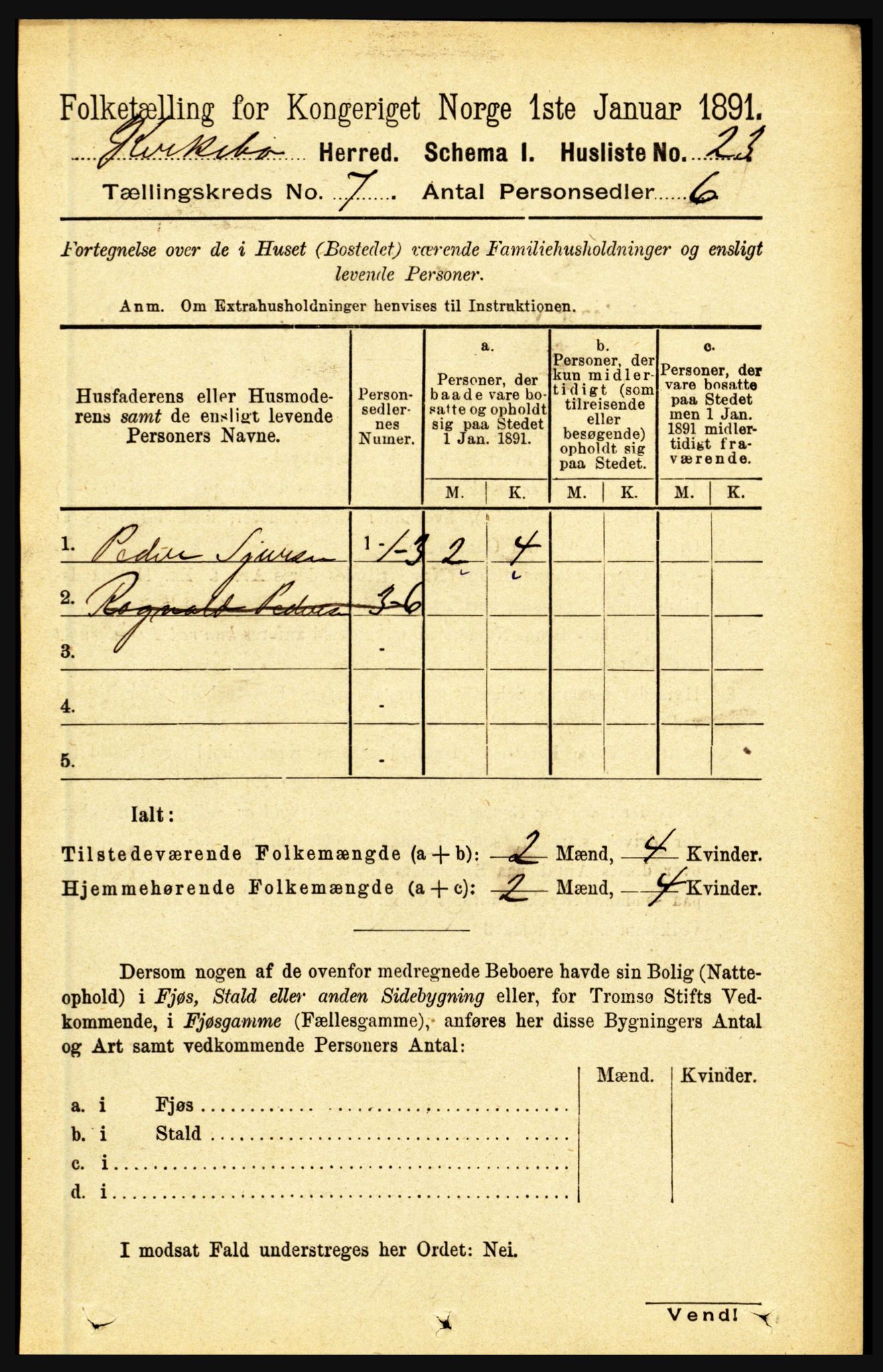 RA, 1891 census for 1416 Kyrkjebø, 1891, p. 1828