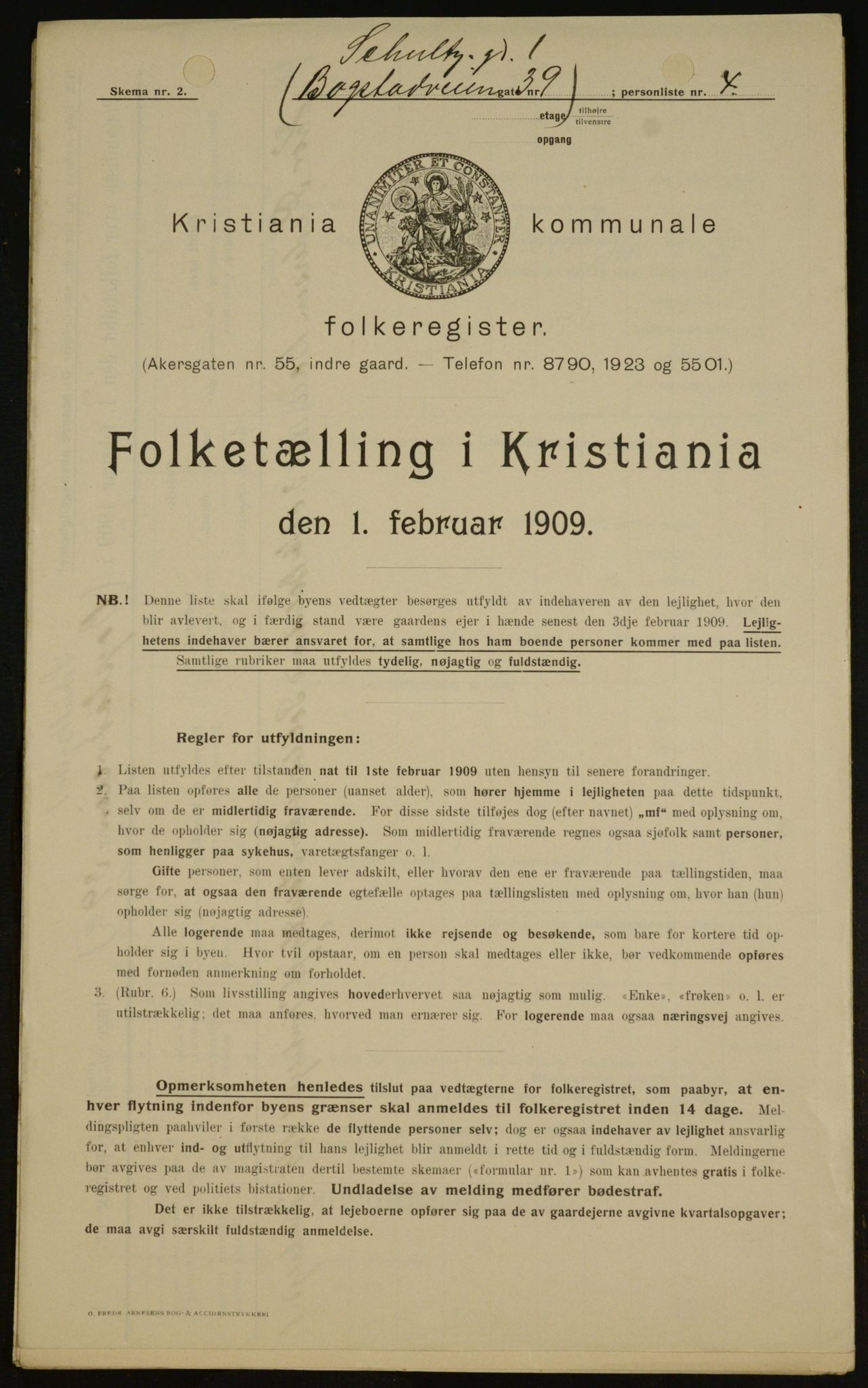 OBA, Municipal Census 1909 for Kristiania, 1909, p. 82276