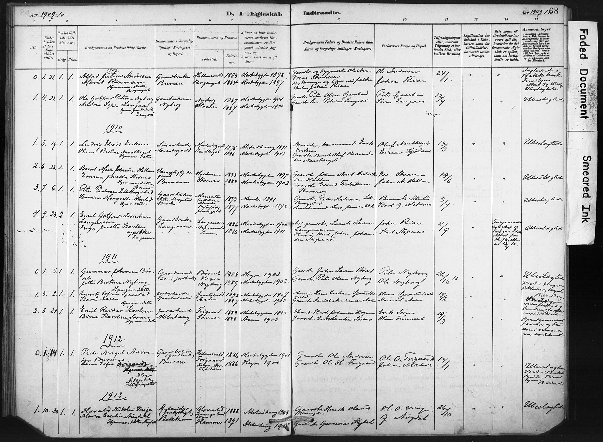 Ministerialprotokoller, klokkerbøker og fødselsregistre - Nord-Trøndelag, AV/SAT-A-1458/718/L0175: Parish register (official) no. 718A01, 1890-1923, p. 68