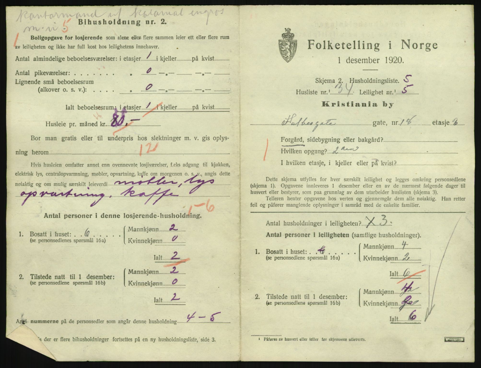 SAO, 1920 census for Kristiania, 1920, p. 22976
