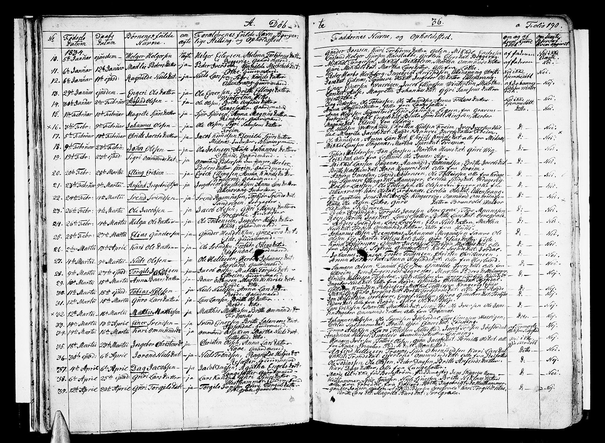 Ullensvang sokneprestembete, AV/SAB-A-78701/H/Haa: Parish register (official) no. A 10, 1825-1853, p. 36