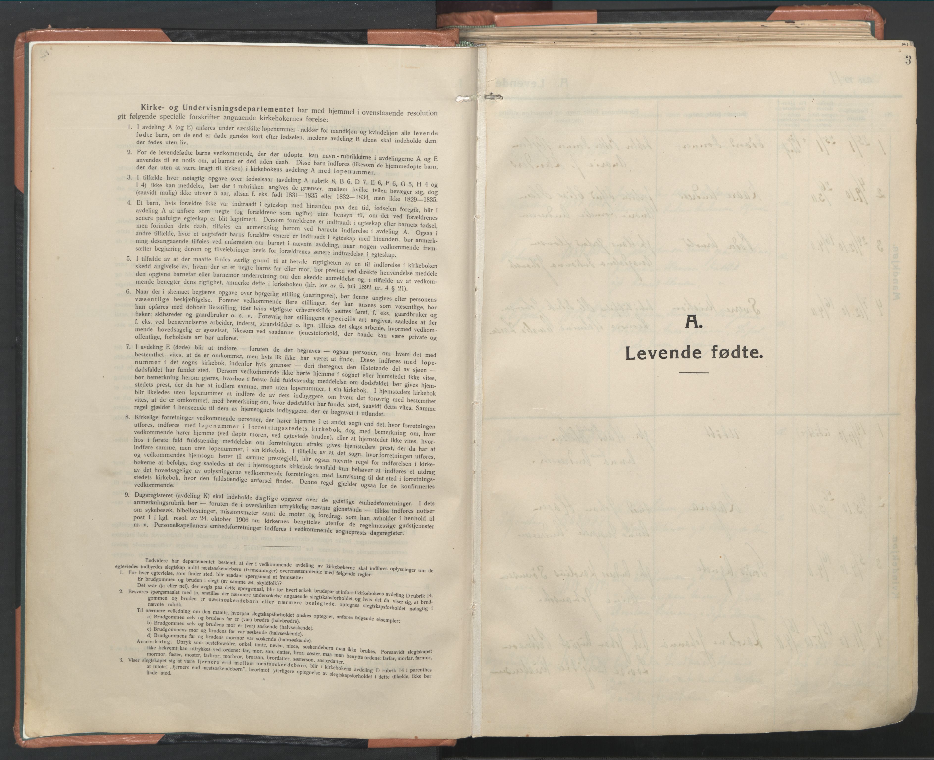 Ministerialprotokoller, klokkerbøker og fødselsregistre - Nordland, SAT/A-1459/849/L0698: Parish register (official) no. 849A09, 1911-1924, p. 3