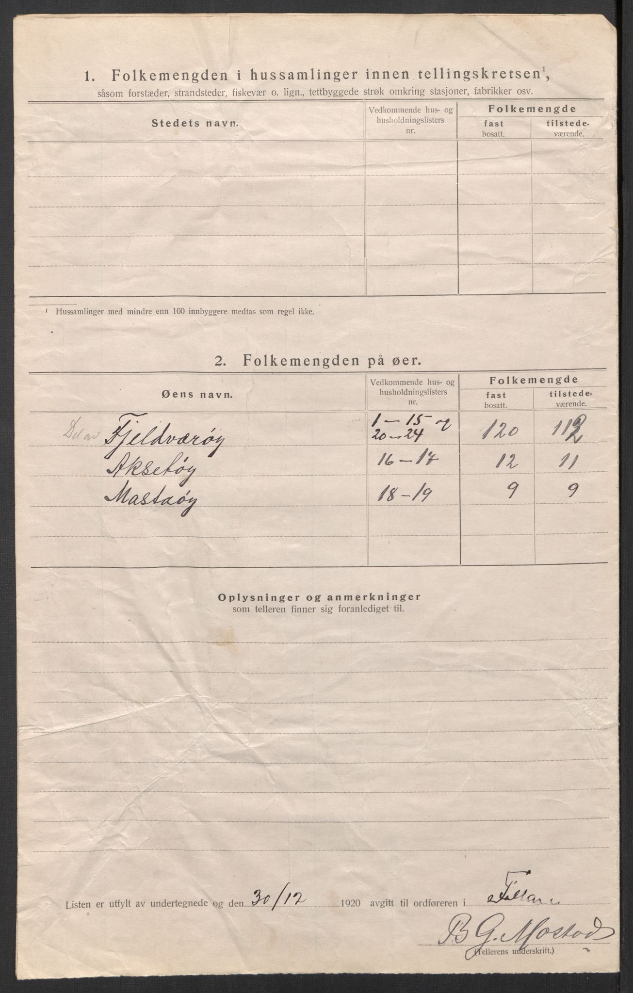 SAT, 1920 census for Fillan, 1920, p. 20