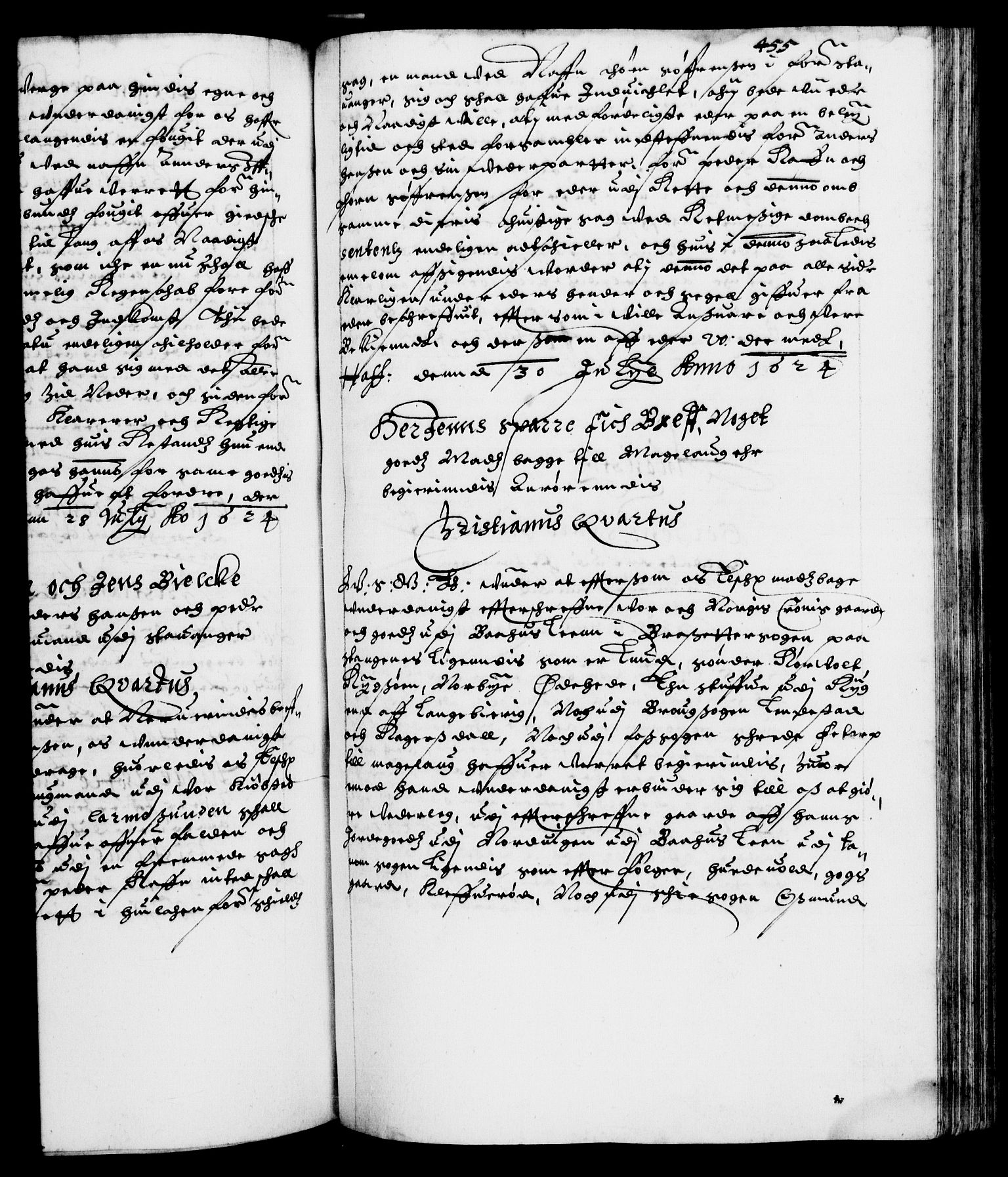 Danske Kanselli 1572-1799, RA/EA-3023/F/Fc/Fca/Fcab/L0004: Norske tegnelser (mikrofilm), 1617-1627, p. 455a