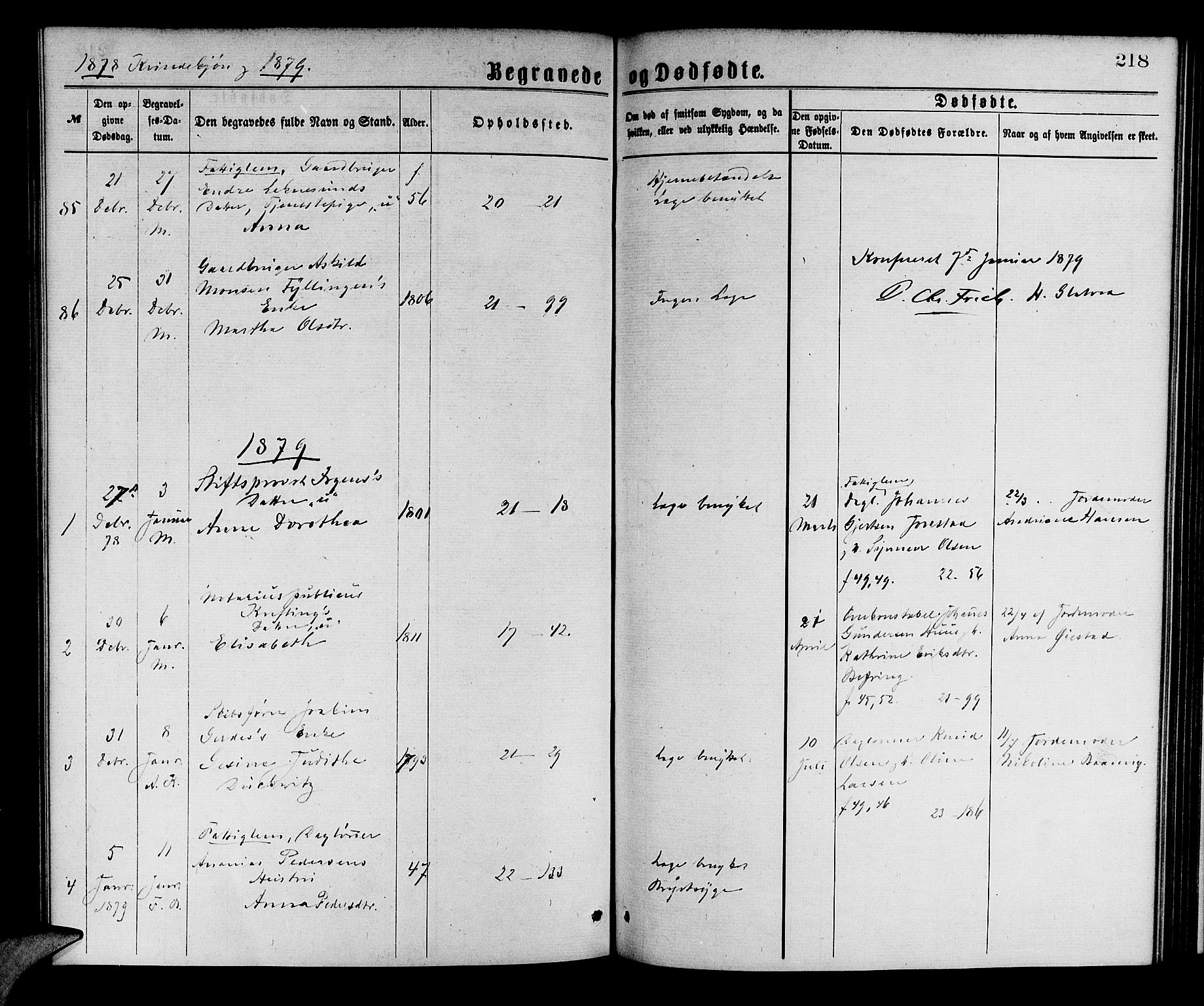 Korskirken sokneprestembete, AV/SAB-A-76101/H/Hab: Parish register (copy) no. E 3, 1871-1883, p. 218