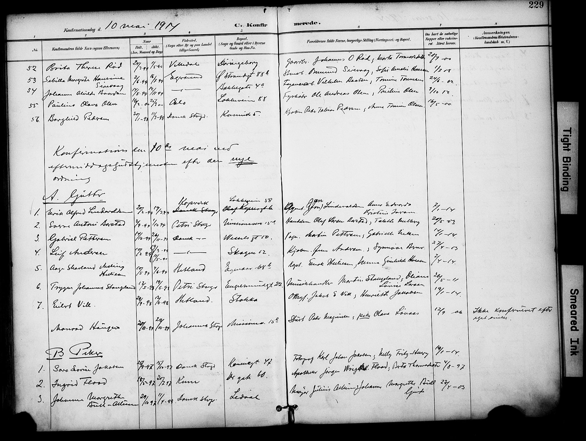 Domkirken sokneprestkontor, AV/SAST-A-101812/001/30/30BA/L0031: Parish register (official) no. A 30, 1896-1916, p. 229