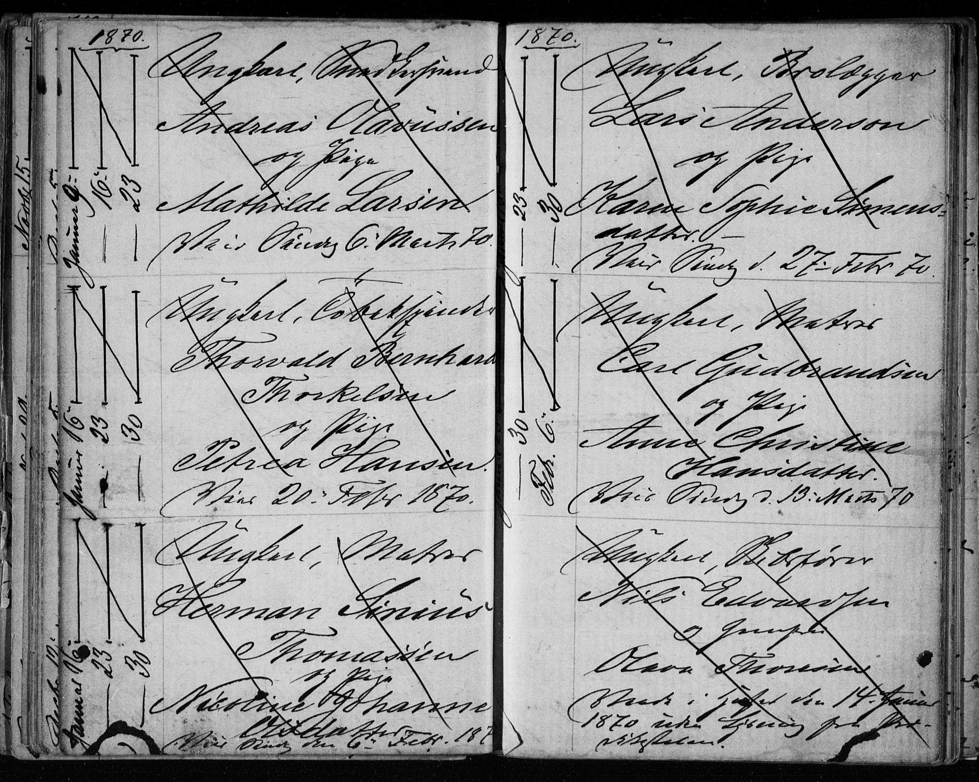 Bragernes kirkebøker, SAKO/A-6/H/Ha/L0005: Banns register no. 5, 1866-1872