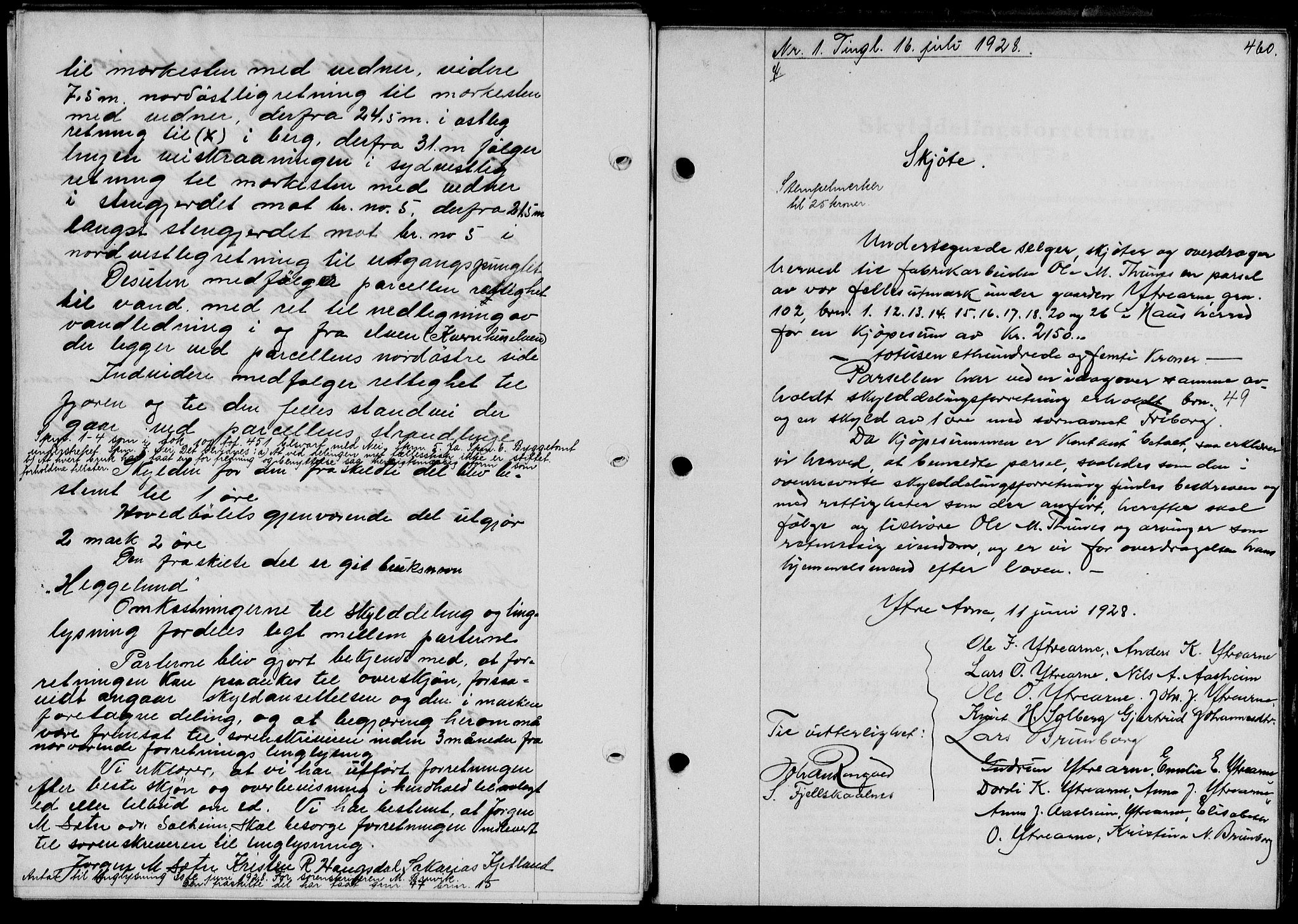 Nordhordland sorenskrivar, AV/SAB-A-2901/1/G/Gb/Gba/L0063: Mortgage book no. II.B.a.63, 1928-1928, Deed date: 16.07.1928