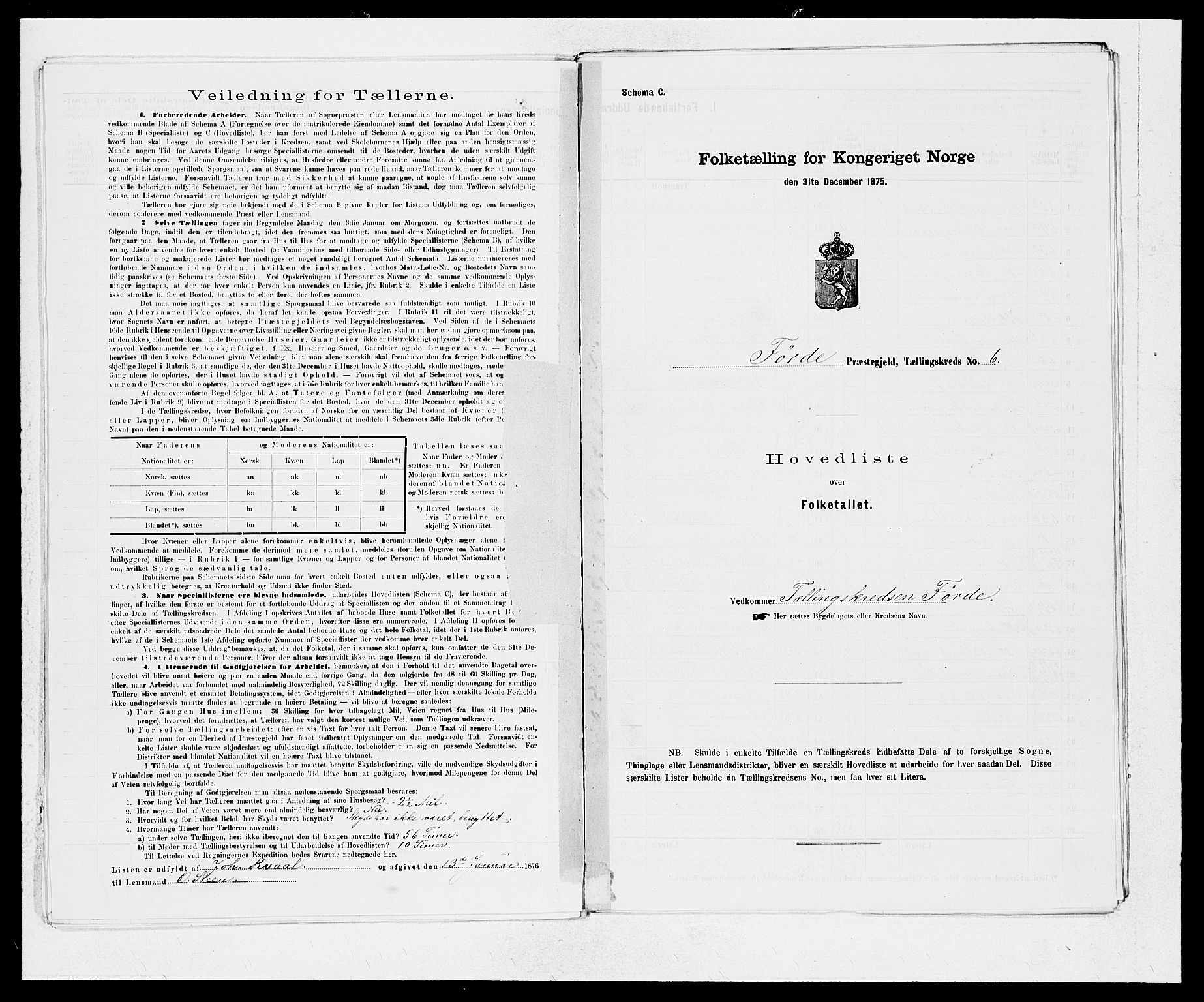 SAB, 1875 census for 1432P Førde, 1875, p. 14