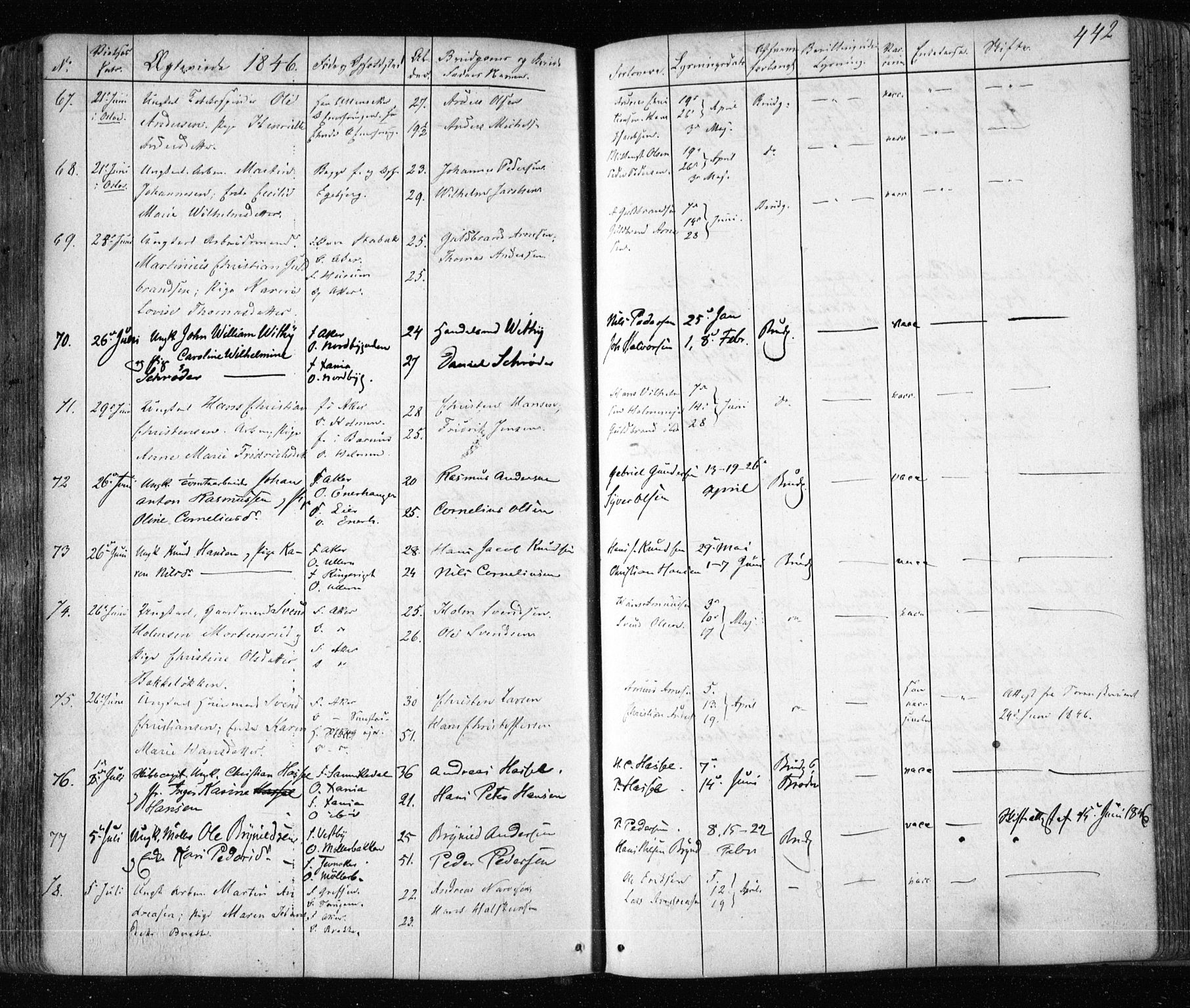 Aker prestekontor kirkebøker, AV/SAO-A-10861/F/L0019: Parish register (official) no. 19, 1842-1852, p. 442