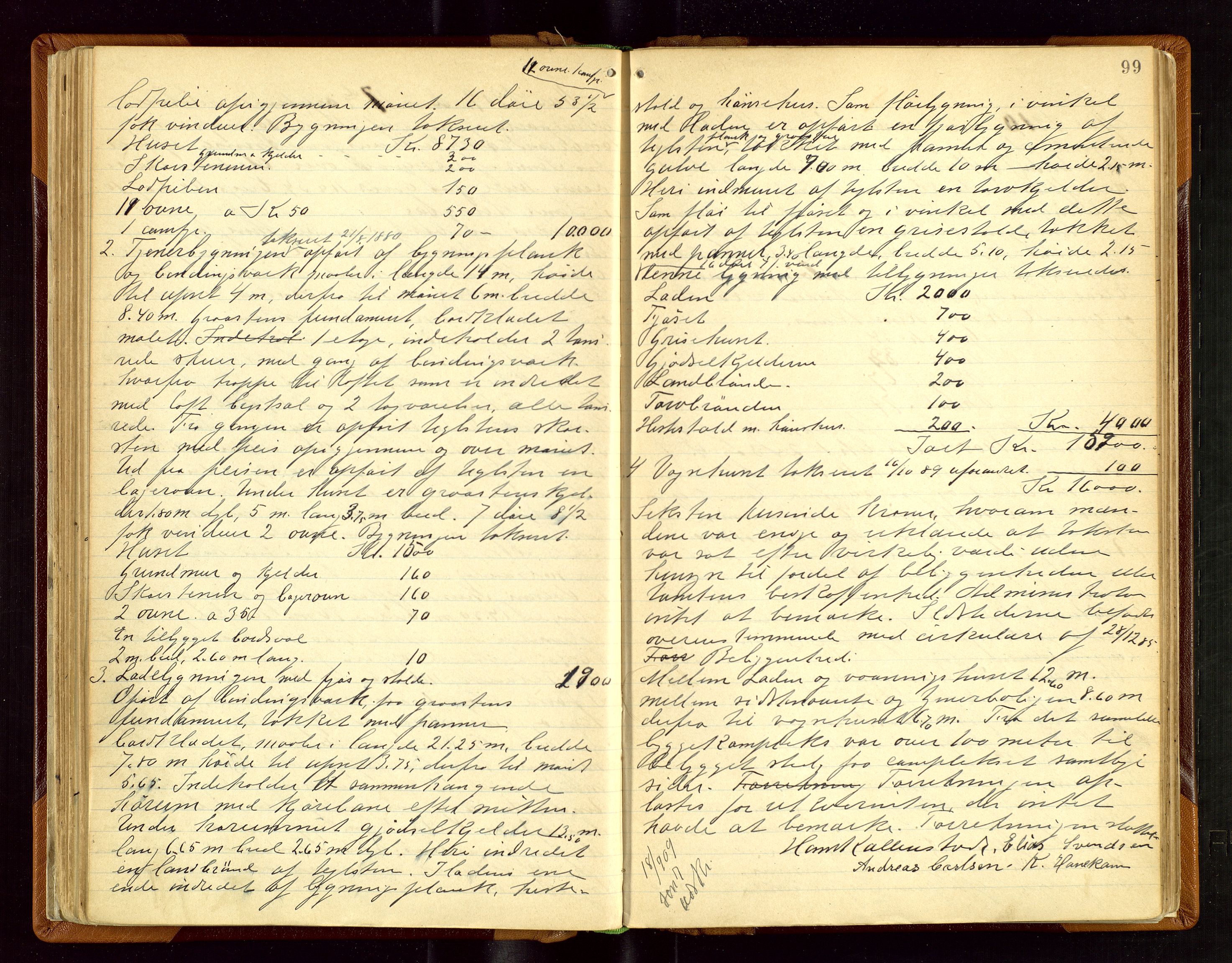 Sand lensmannskontor, AV/SAST-A-100415/Gob/L0003: Branntakstprotokoll, 1893-1936, p. 98b-99a