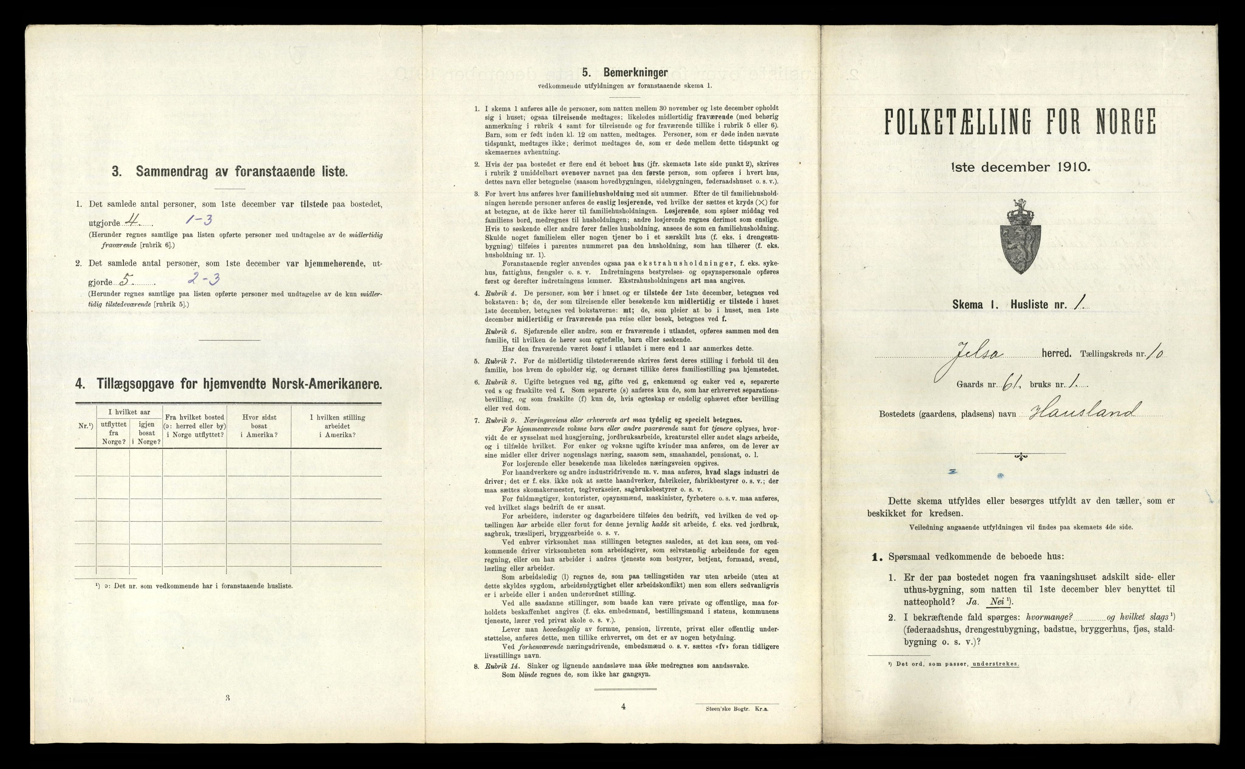 RA, 1910 census for Jelsa, 1910, p. 821