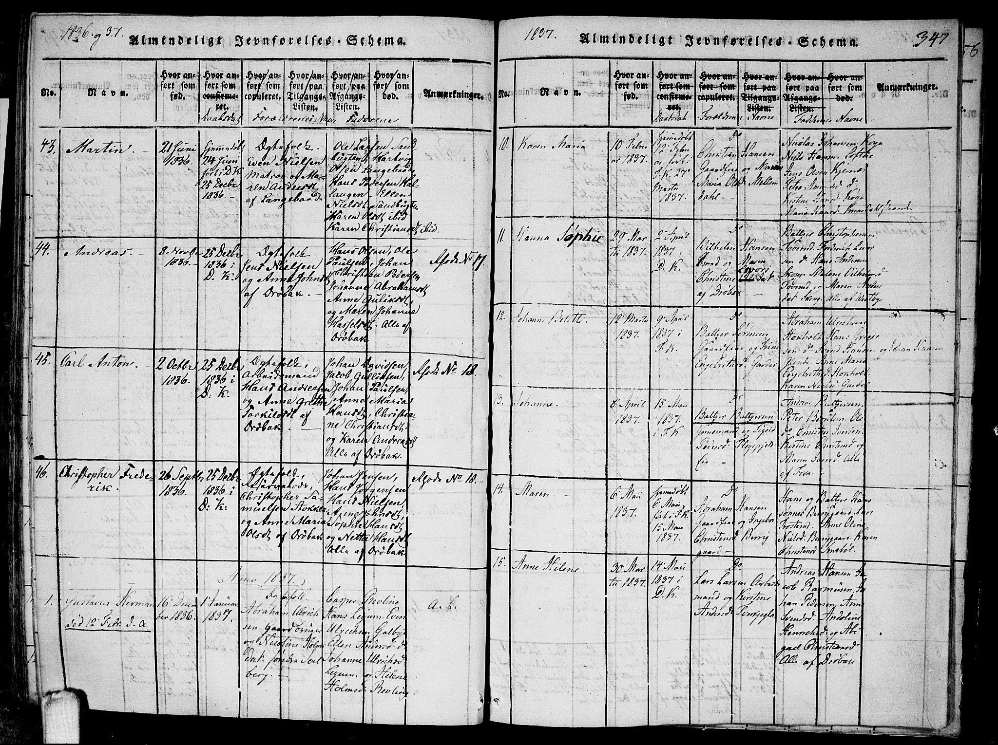 Drøbak prestekontor Kirkebøker, AV/SAO-A-10142a/F/Fa/L0001: Parish register (official) no. I 1, 1816-1842, p. 347