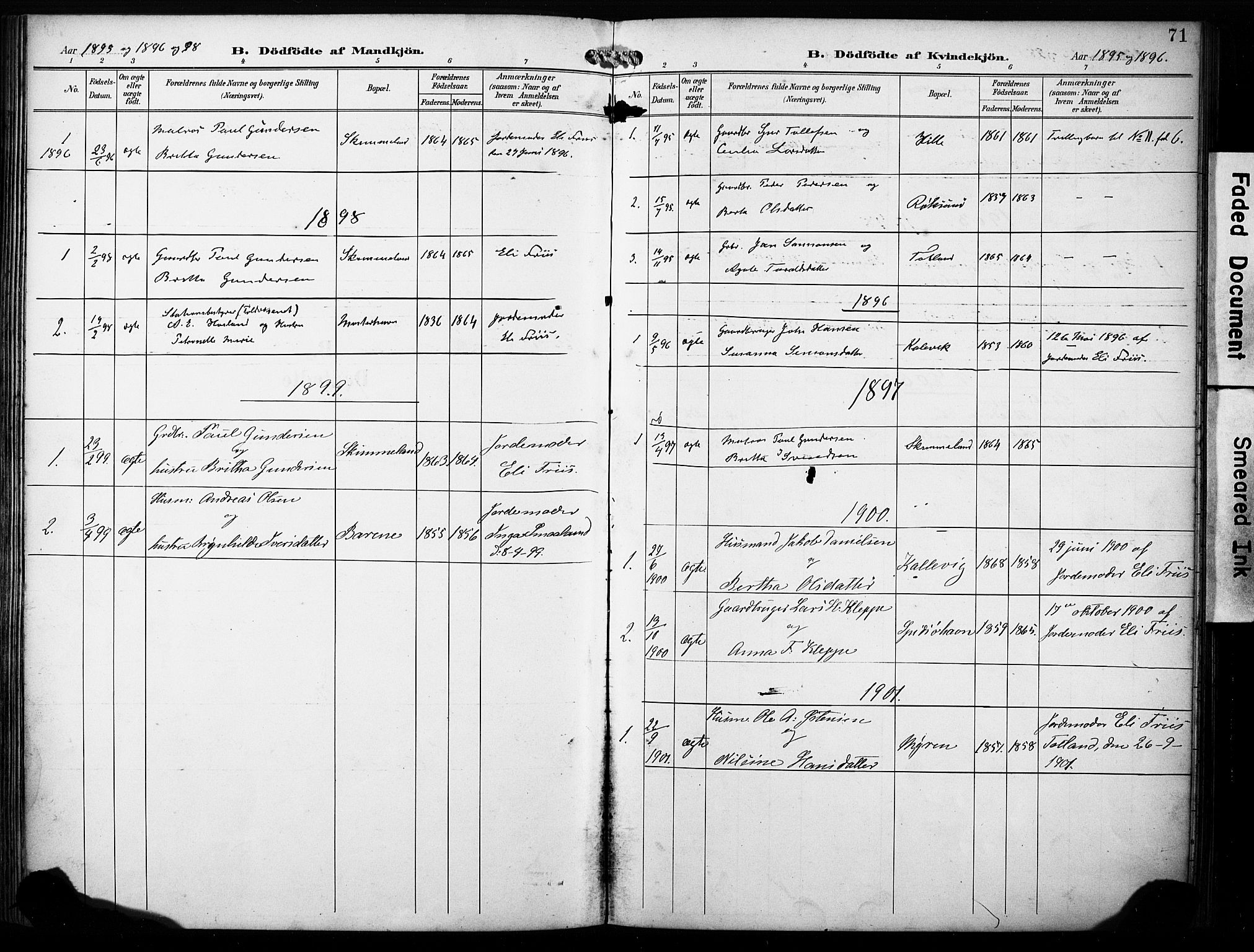 Finnås sokneprestembete, AV/SAB-A-99925/H/Ha/Haa/Haab/L0002: Parish register (official) no. B 2, 1895-1906, p. 71