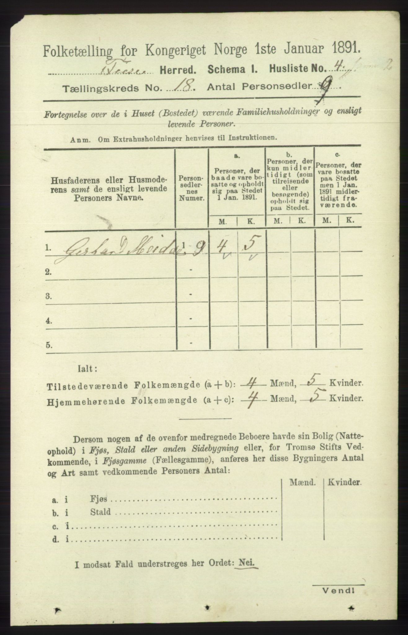 RA, 1891 census for 1241 Fusa, 1891, p. 4096