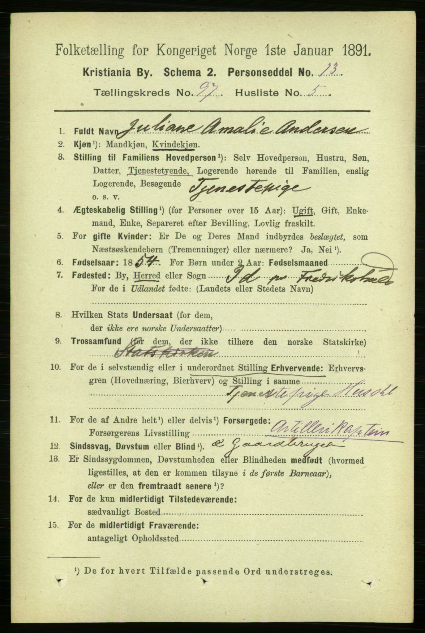 RA, 1891 census for 0301 Kristiania, 1891, p. 47040