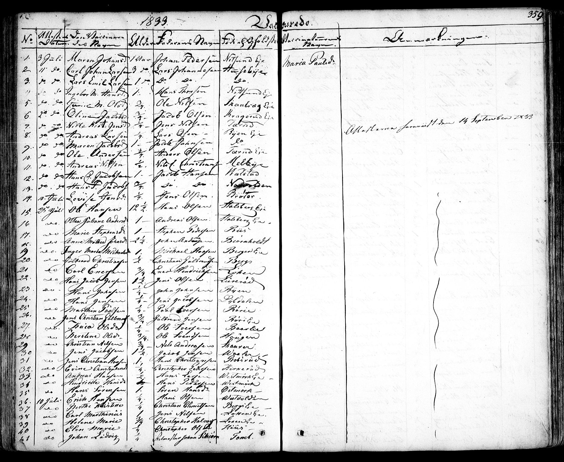 Skedsmo prestekontor Kirkebøker, AV/SAO-A-10033a/F/Fa/L0009: Parish register (official) no. I 9, 1830-1853, p. 359