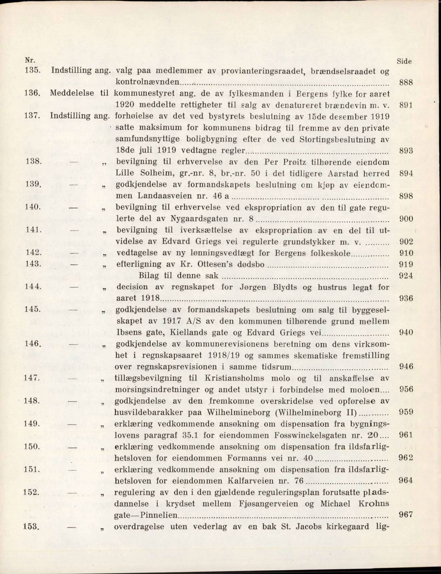 Bergen kommune. Formannskapet, BBA/A-0003/Ad/L0100: Bergens Kommuneforhandlinger, bind I, 1919-1920