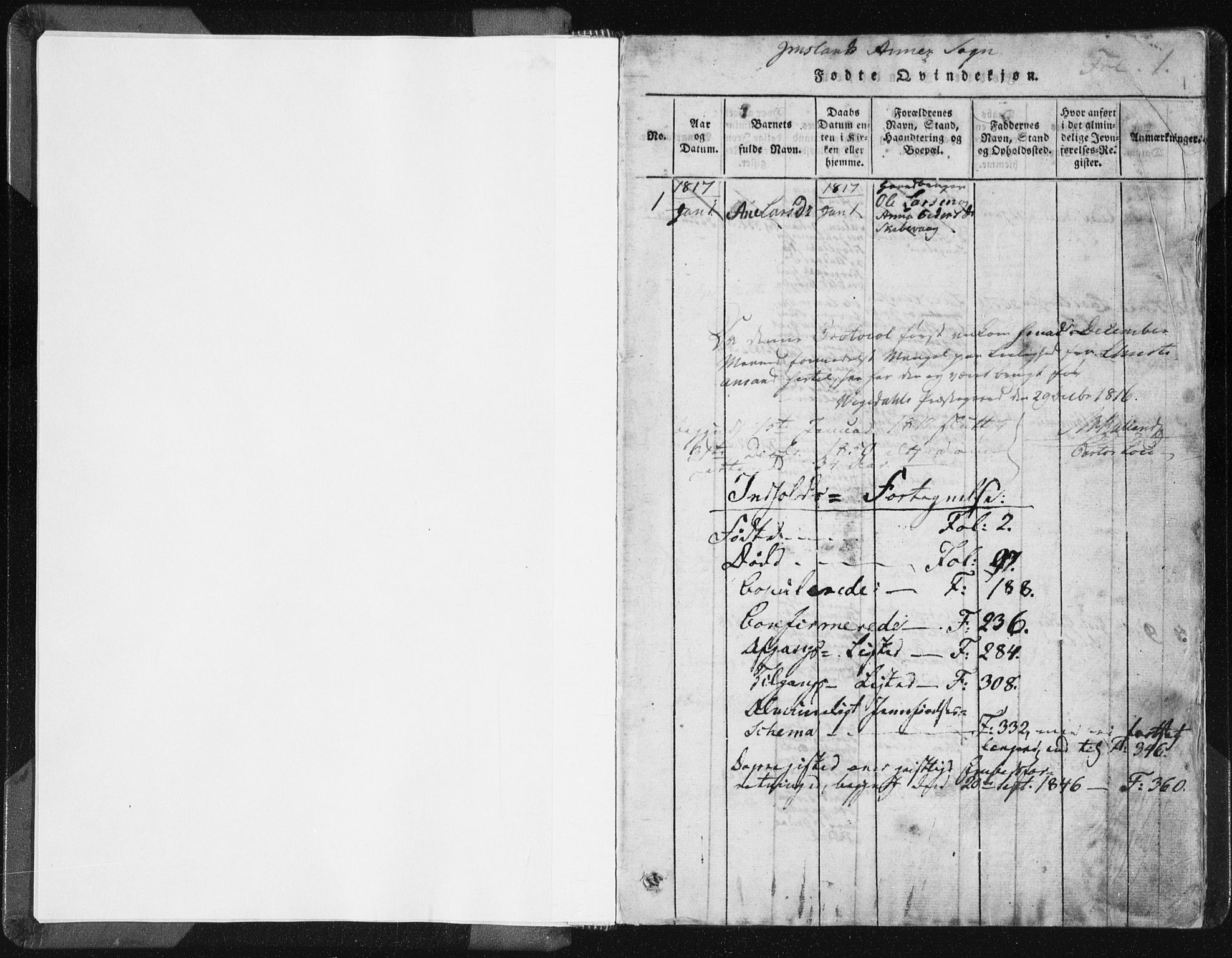 Vikedal sokneprestkontor, AV/SAST-A-101840/01/IV: Parish register (official) no. A 5, 1817-1850, p. 1