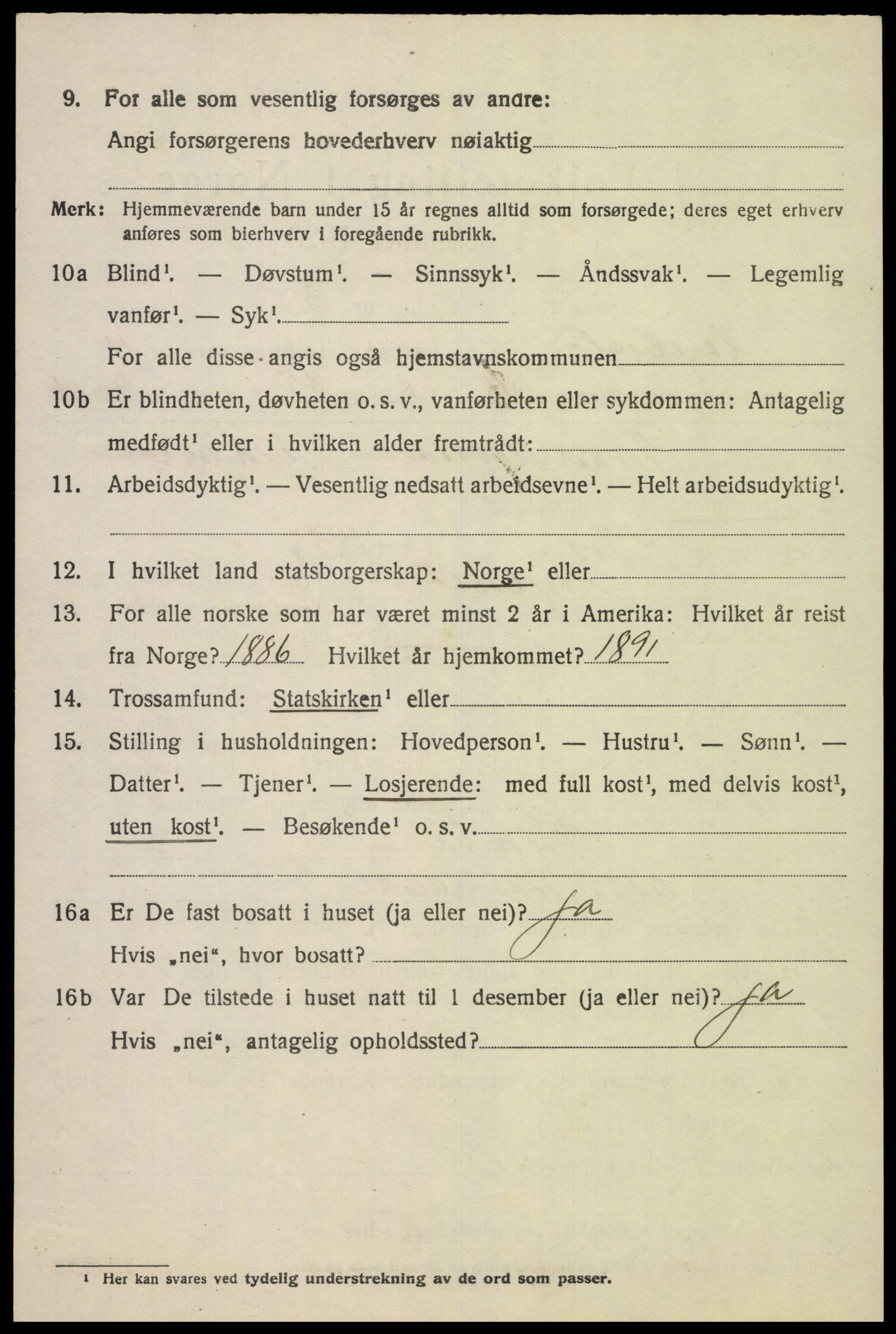 SAK, 1920 census for Hægebostad, 1920, p. 1842