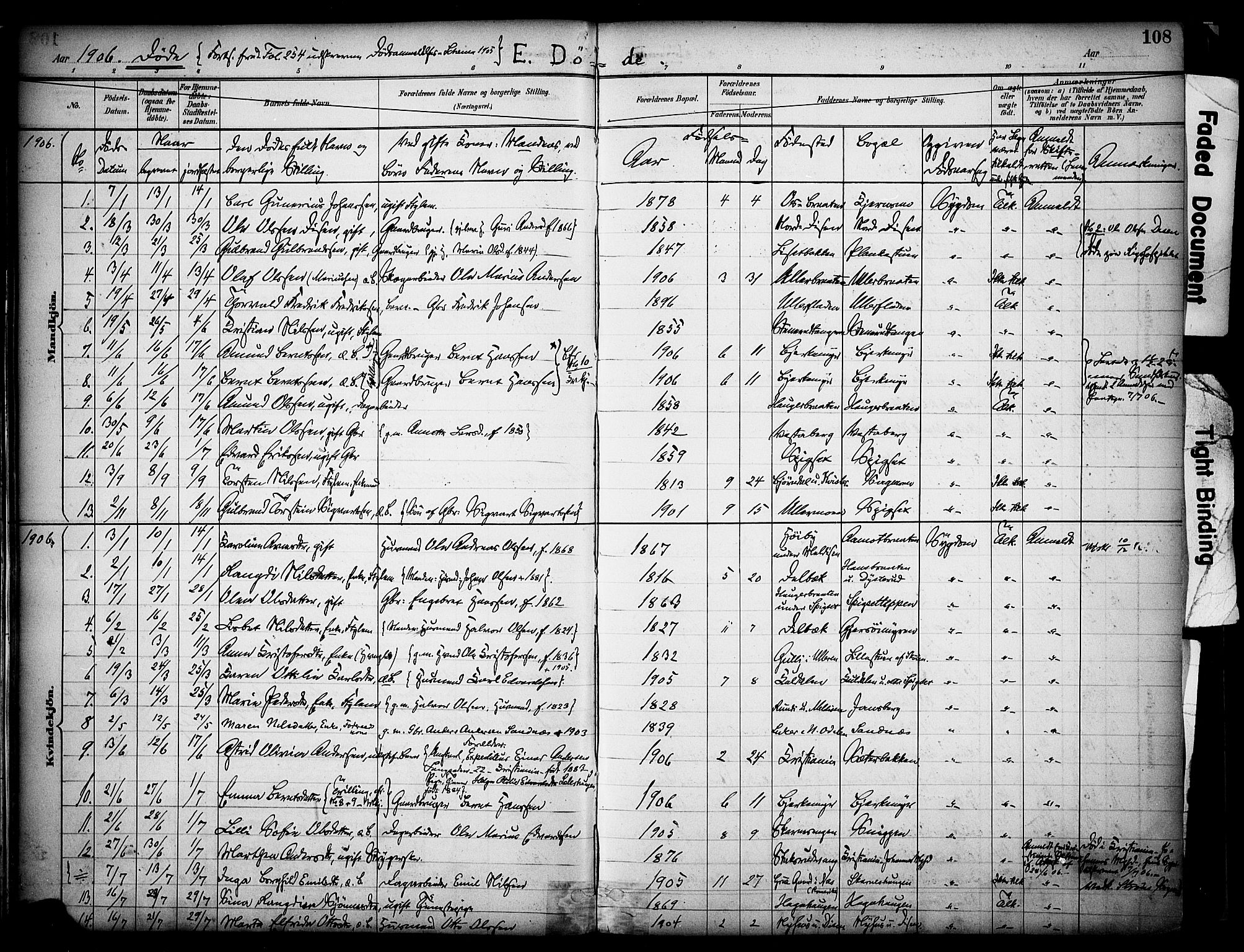 Sør-Odal prestekontor, SAH/PREST-030/H/Ha/Haa/L0008: Parish register (official) no. 8, 1886-1922, p. 108