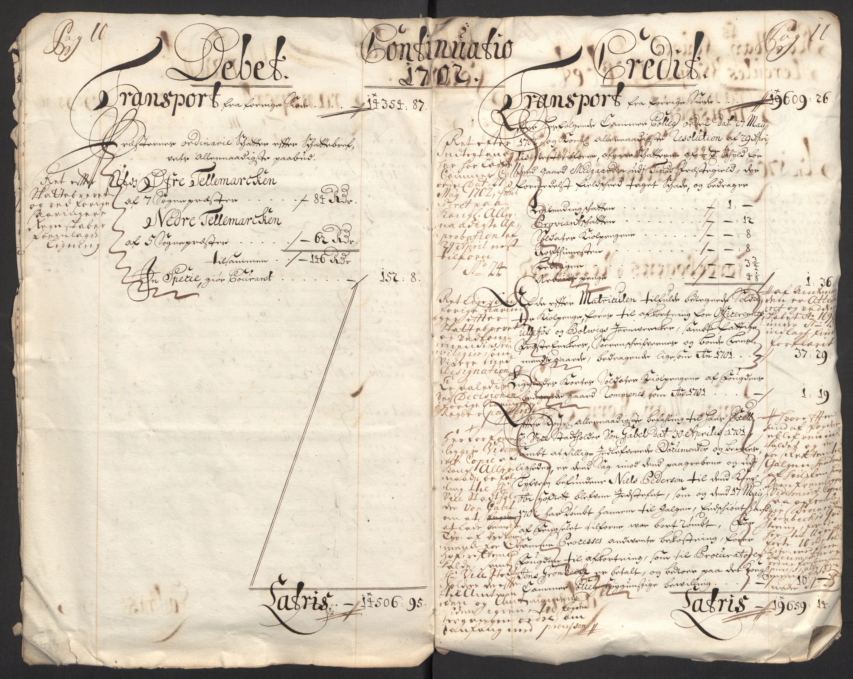 Rentekammeret inntil 1814, Reviderte regnskaper, Fogderegnskap, AV/RA-EA-4092/R36/L2106: Fogderegnskap Øvre og Nedre Telemark og Bamble, 1702, p. 8