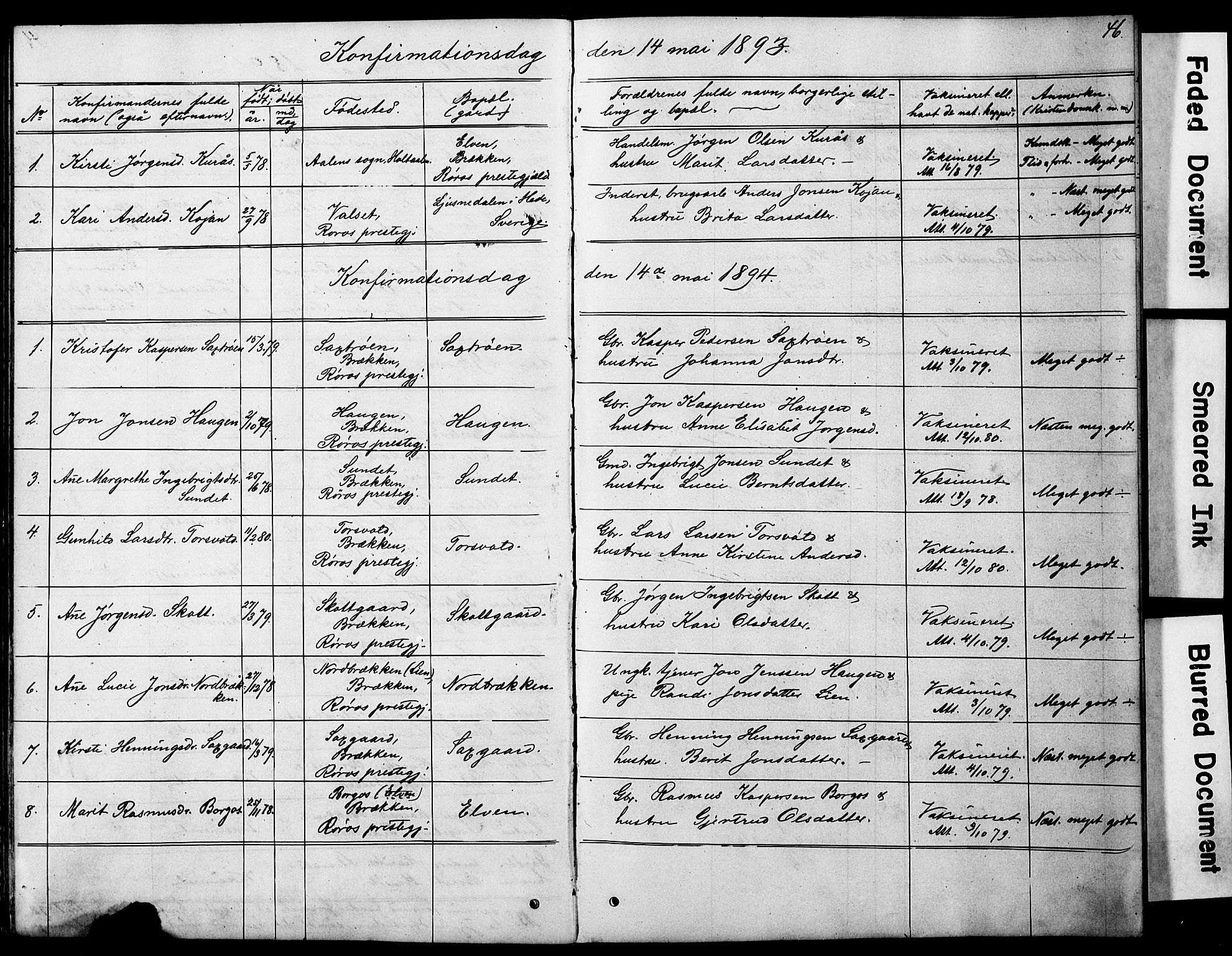 Ministerialprotokoller, klokkerbøker og fødselsregistre - Sør-Trøndelag, SAT/A-1456/683/L0949: Parish register (copy) no. 683C01, 1880-1896, p. 46