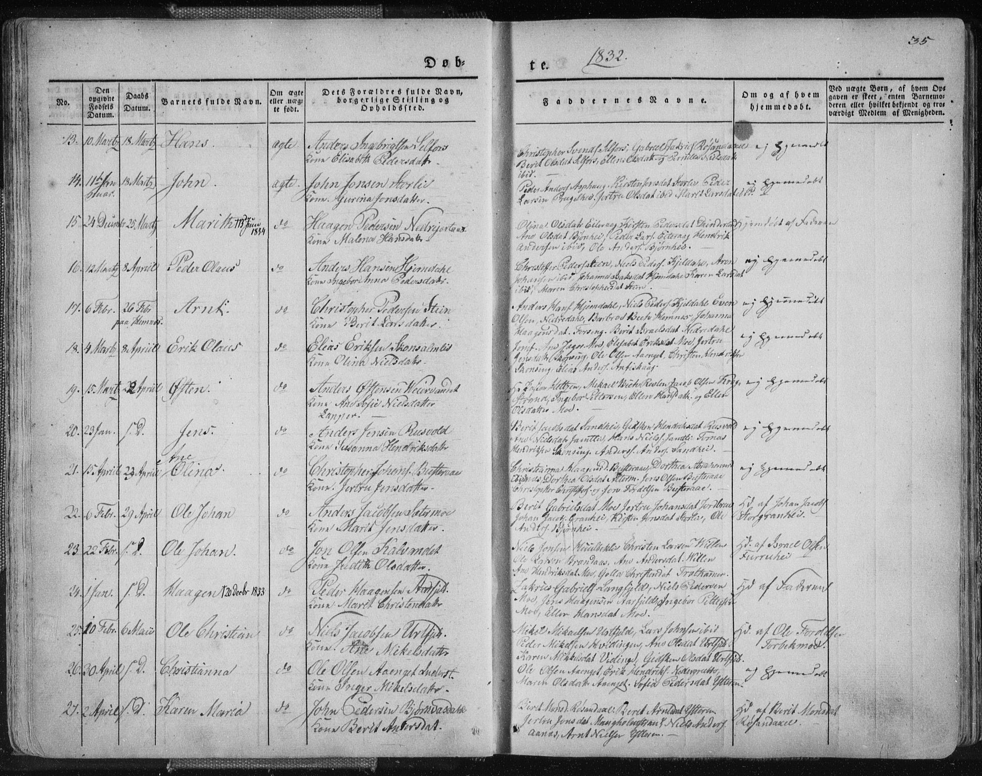 Ministerialprotokoller, klokkerbøker og fødselsregistre - Nordland, AV/SAT-A-1459/827/L0390: Parish register (official) no. 827A02, 1826-1841, p. 35