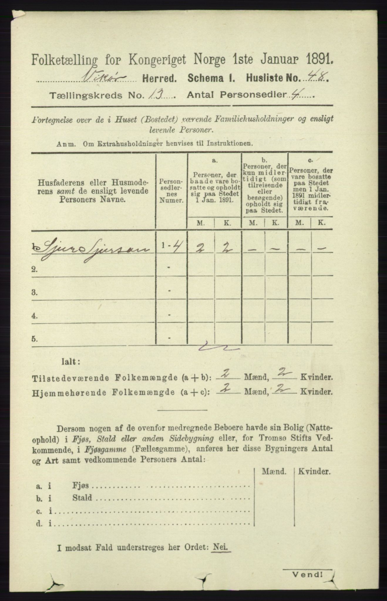 RA, 1891 census for 1238 Vikør, 1891, p. 3609