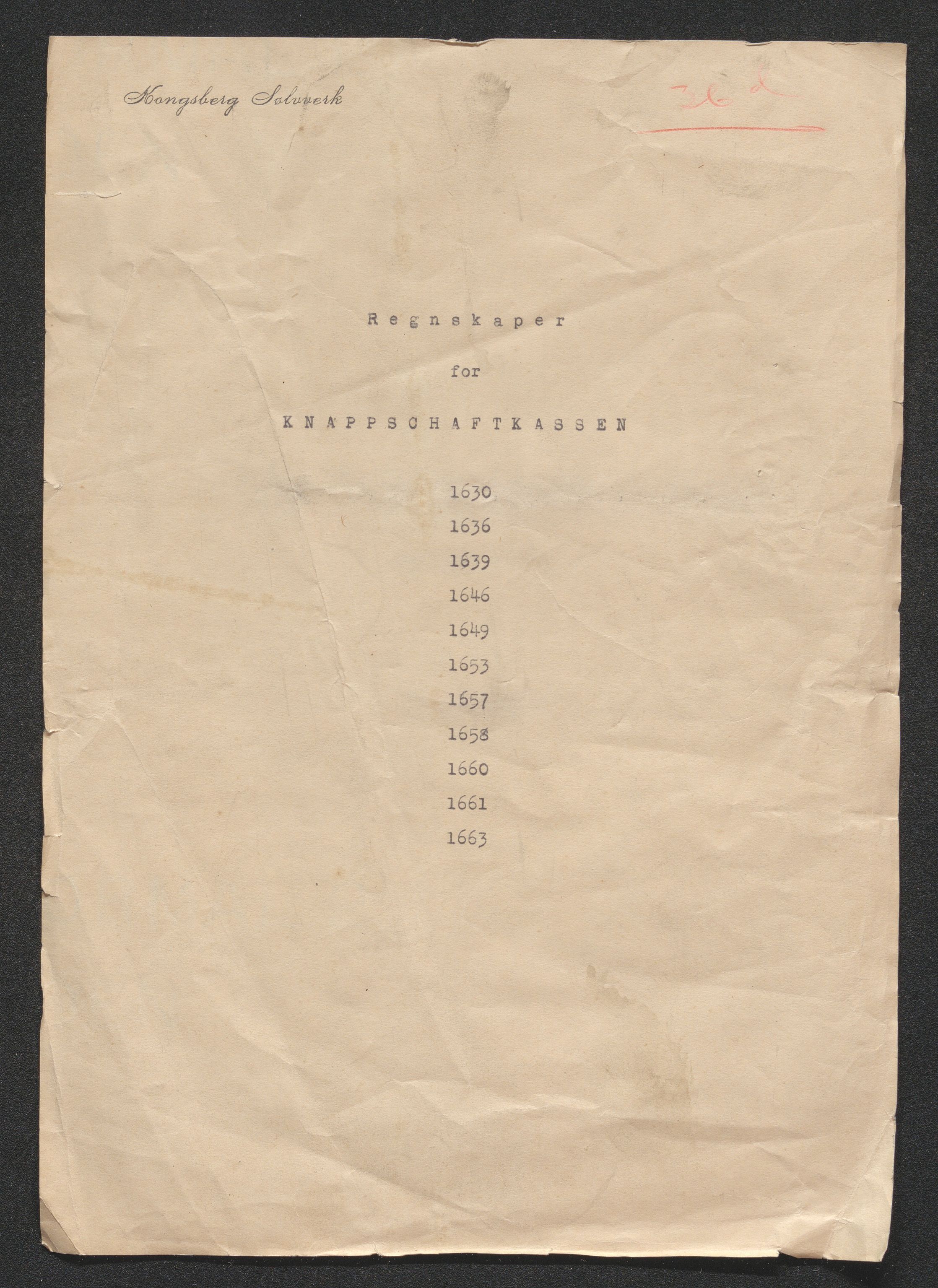 Kongsberg Sølvverk 1623-1816, SAKO/EA-3135/001/D/Di/Dib/L0004: Regnskaper for knappschaftkassen , 1630-1663, p. 3