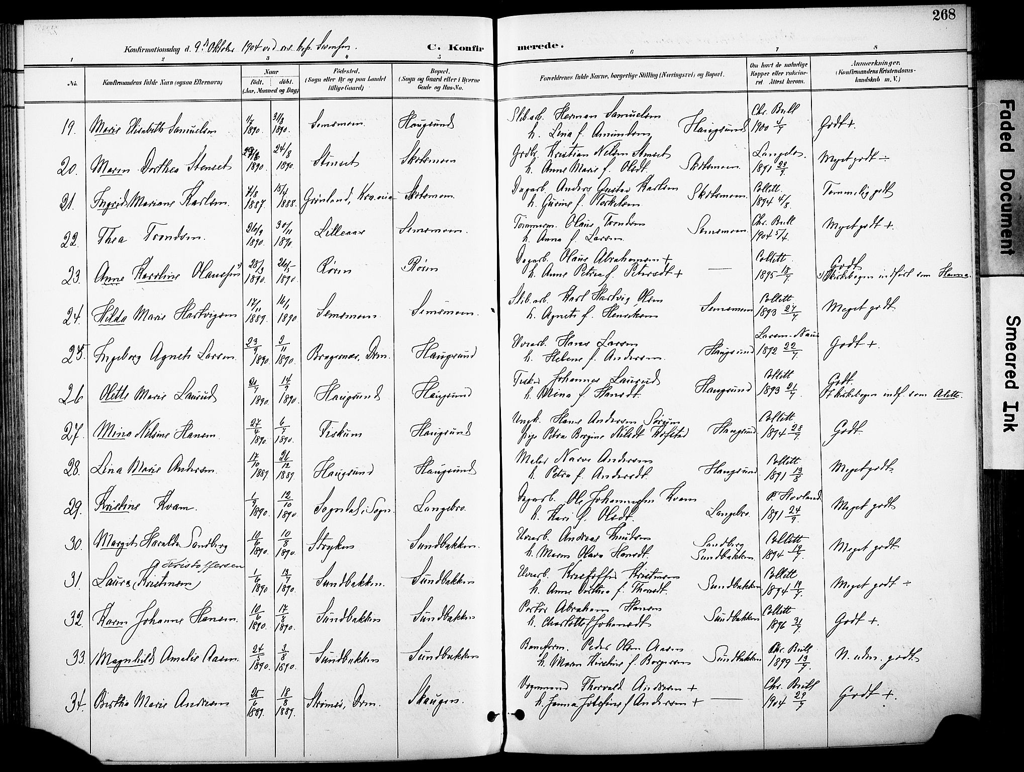 Eiker kirkebøker, AV/SAKO-A-4/F/Fb/L0003: Parish register (official) no. II 3, 1896-1942, p. 268