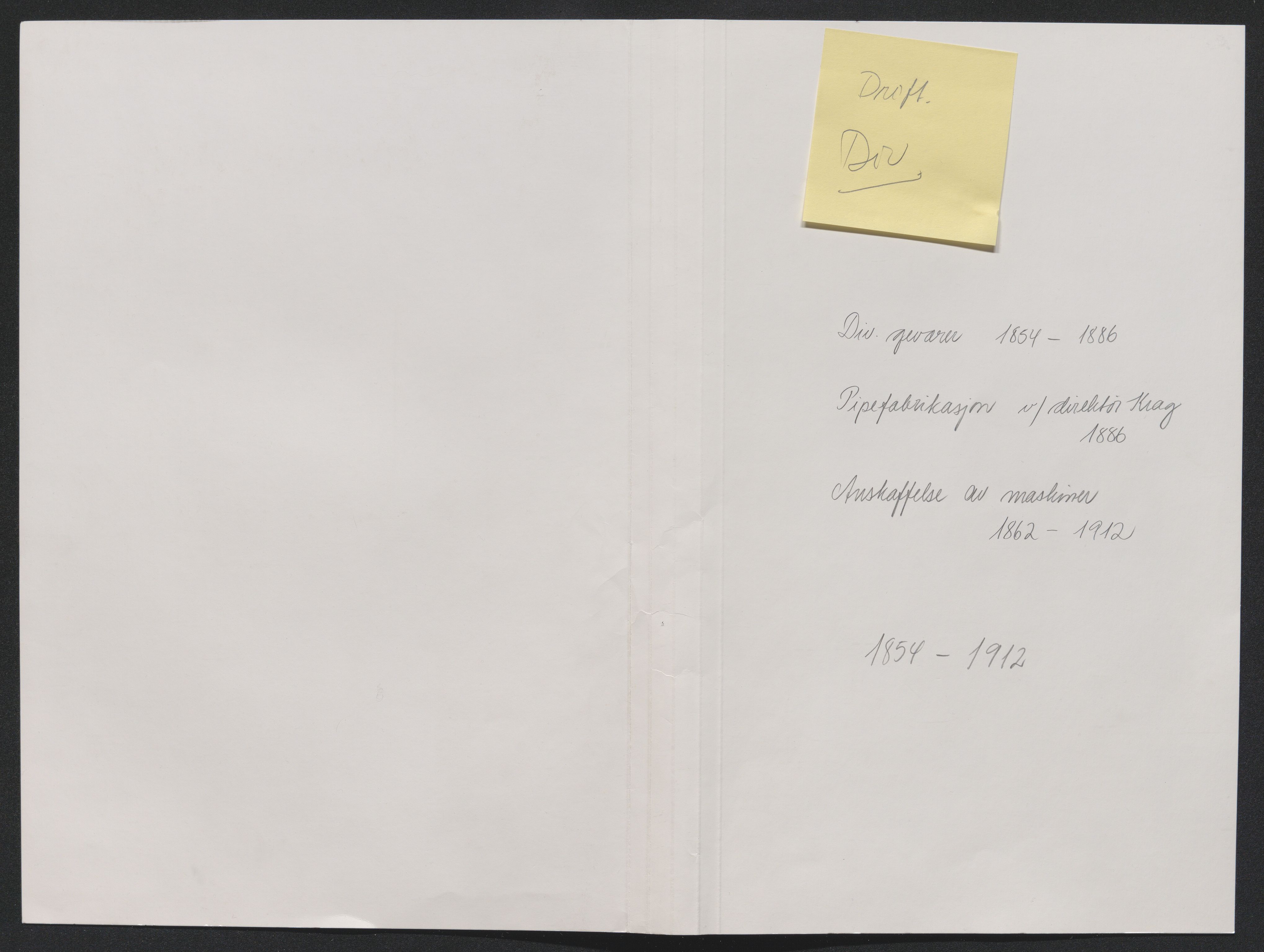 Kongsberg Våpenfabrikk, SAKO/P-1081/G/Ga/L0002: Instruksjoner, reglementer, produksjon, tekniske rapporter m.m., 1854-1919, p. 2