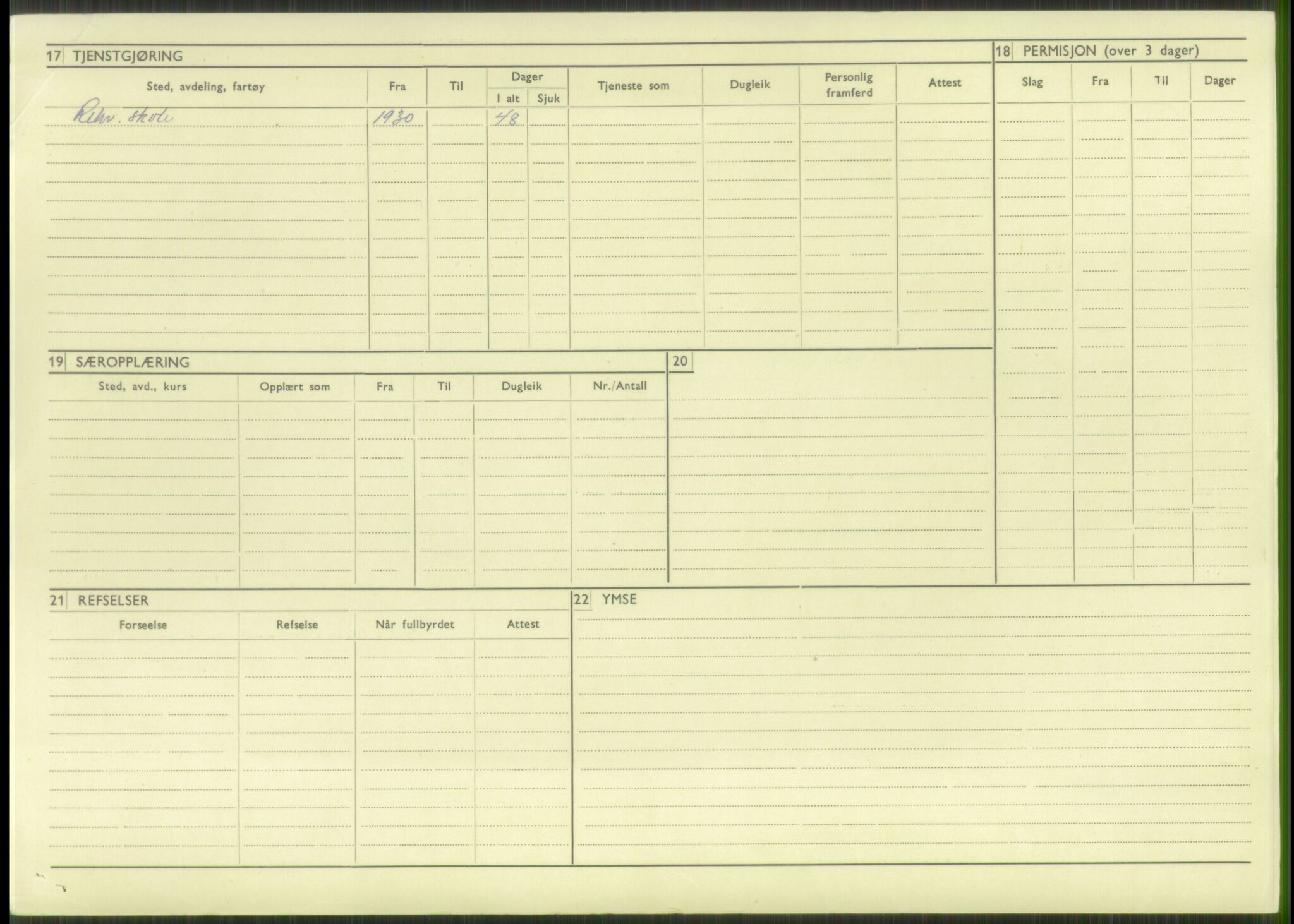 Forsvaret, Troms infanteriregiment nr. 16, AV/RA-RAFA-3146/P/Pa/L0014: Rulleblad for regimentets menige mannskaper, årsklasse 1930, 1930, p. 16