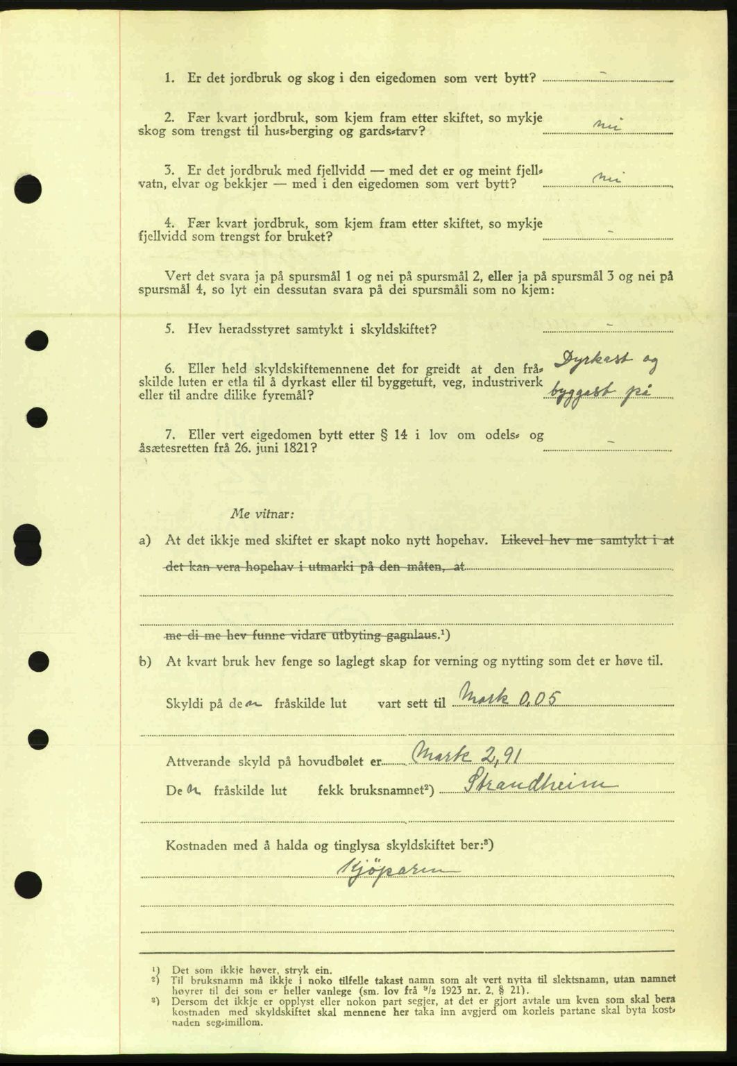 Nordre Sunnmøre sorenskriveri, AV/SAT-A-0006/1/2/2C/2Ca: Mortgage book no. A20a, 1945-1945, Diary no: : 1072/1945
