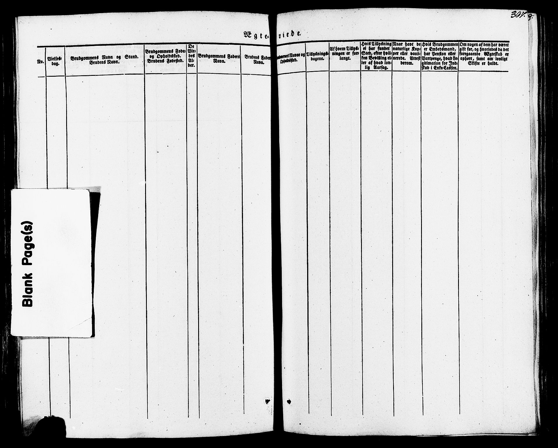 Torvastad sokneprestkontor, SAST/A -101857/H/Ha/Haa/L0007: Parish register (official) no. A 7, 1838-1882, p. 307